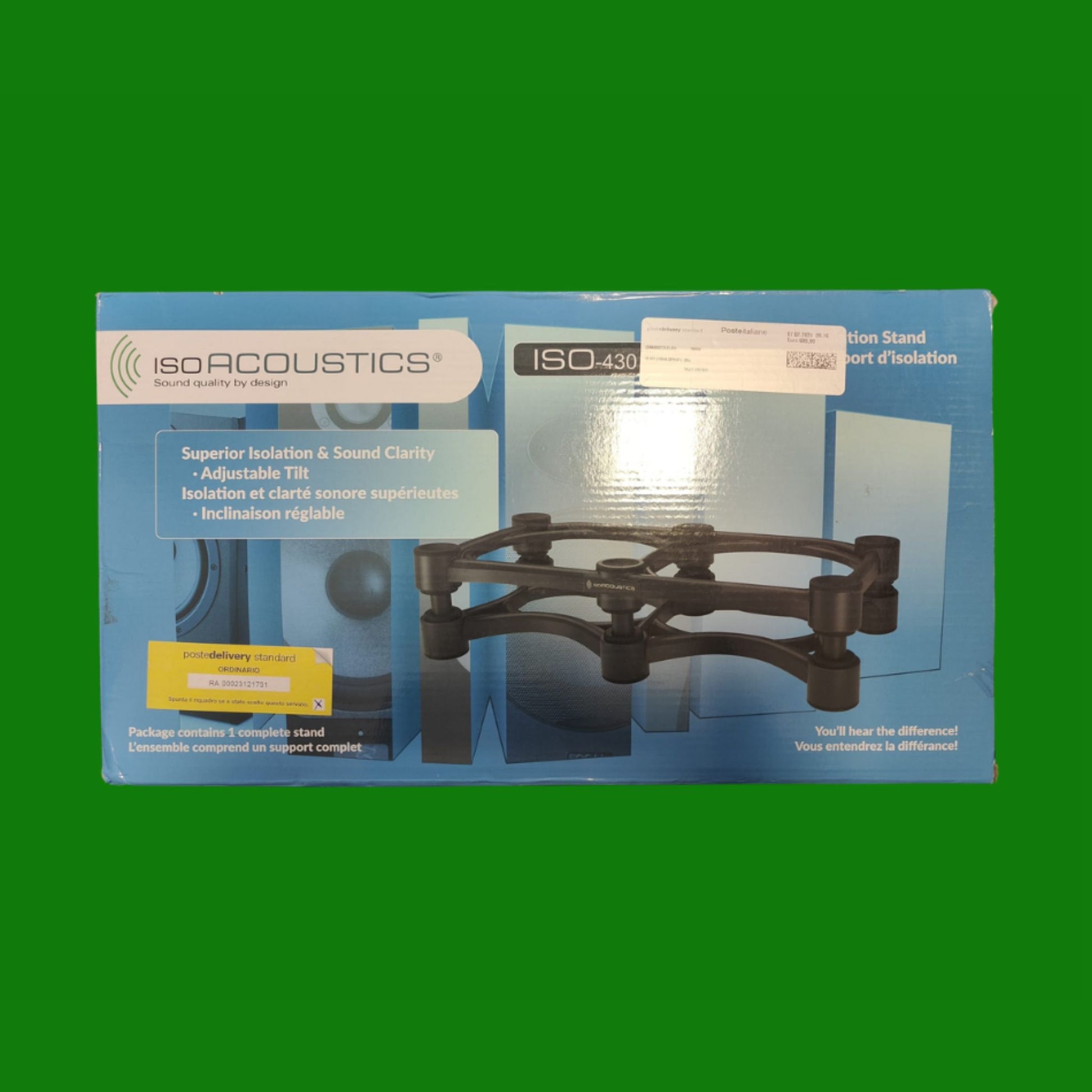 IsoAcoustics Iso-Stand Series Speaker Isolation Stands with Height & Tilt Adjustment: Iso-430 (43 x 23 cm) Single