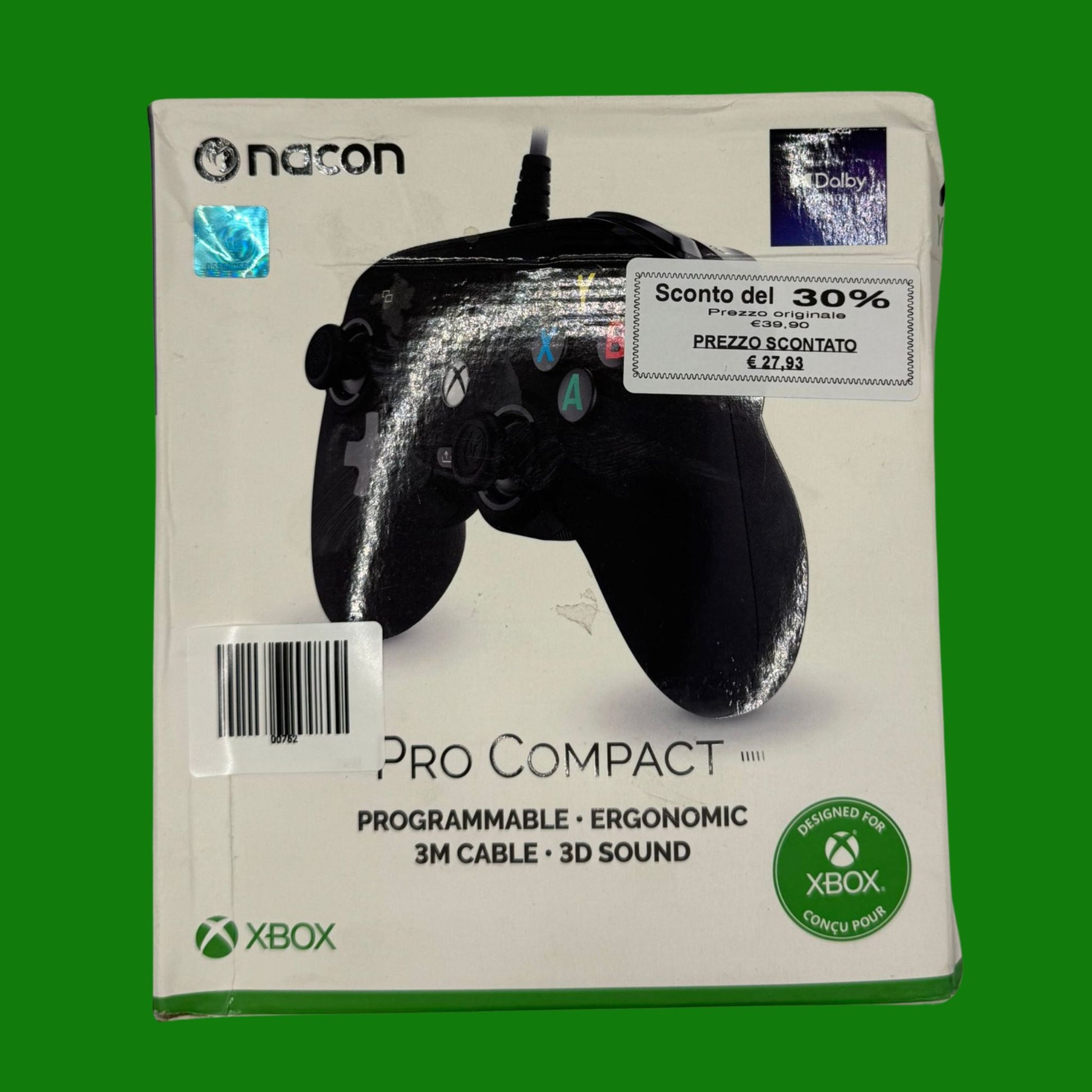 NACON Pro Compact Controller Designed for Xbox: Wired, programmabile, ergonomico, 3D sound Controller licenza ufficiale per Xbox Series X|S