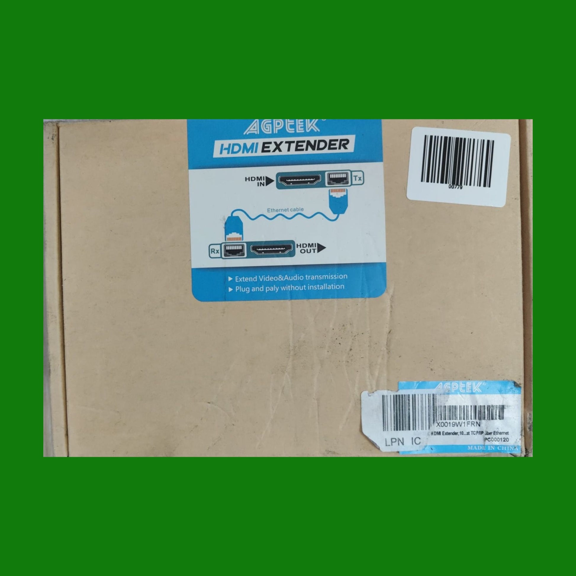 AGPTEK LKV373A 1080P Estensore HDMI 365ft/120M su singola rete Ethernet Cat5