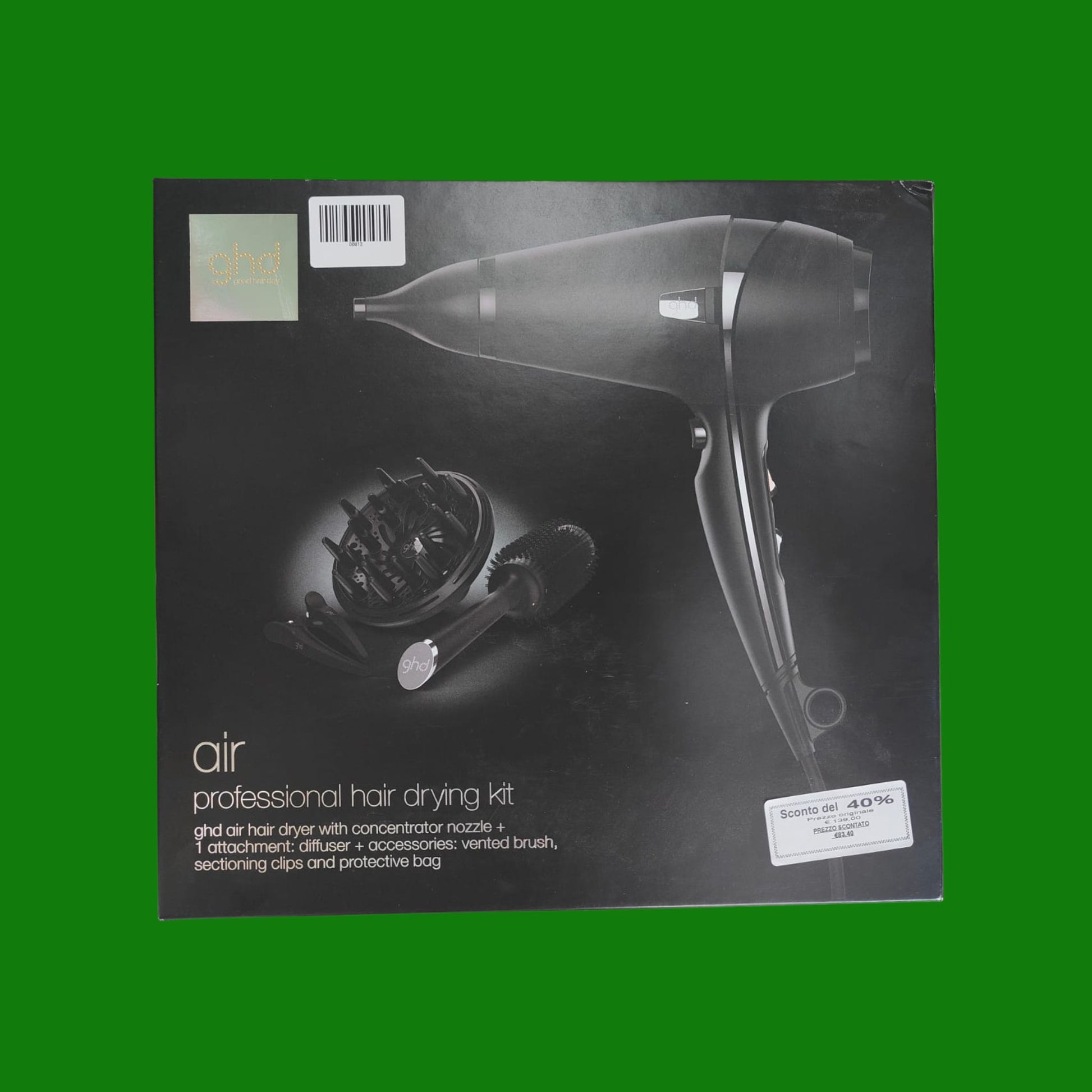 ghd Air Kit - Asciugacapelli con Kit professionale per l'asciugatura (Nero)