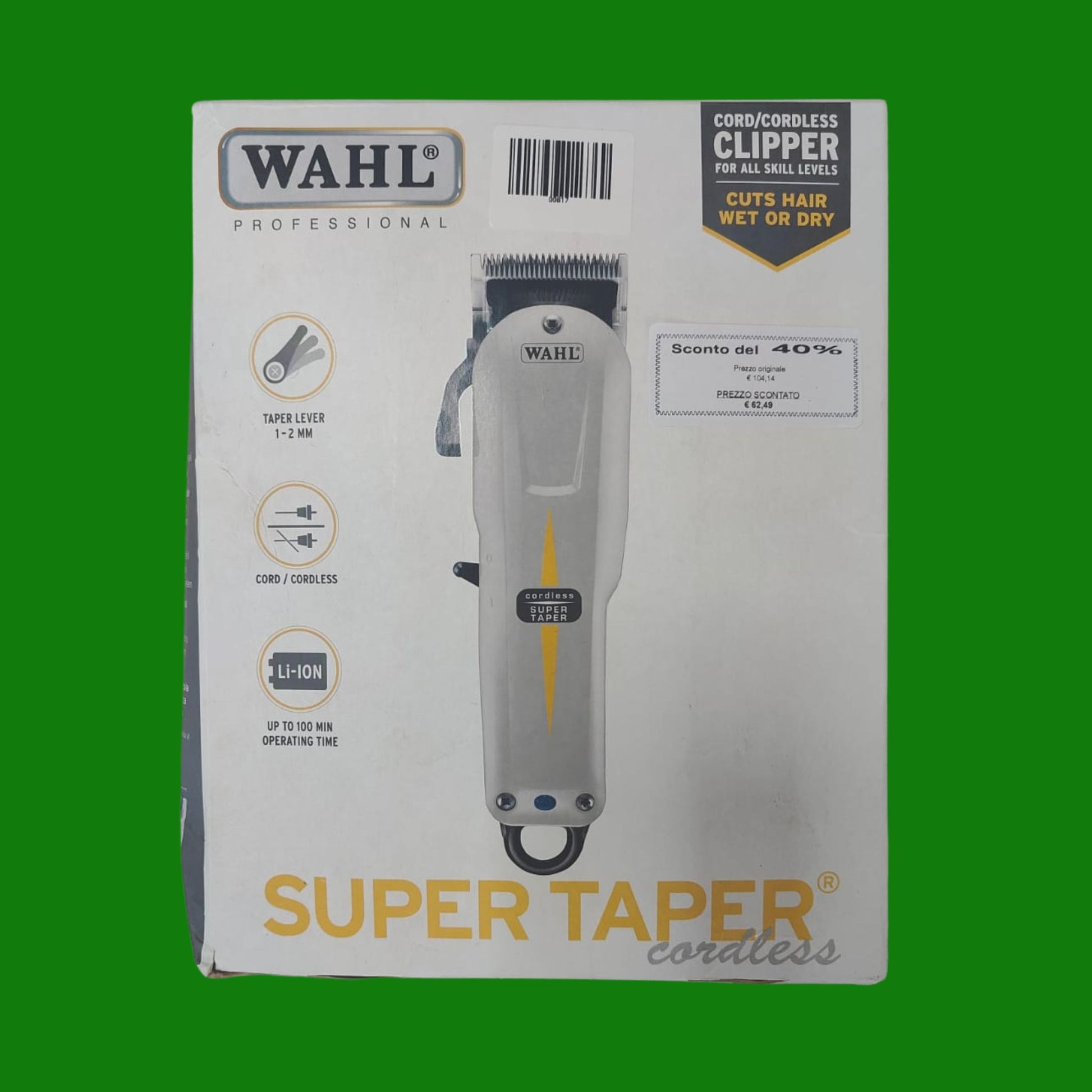 Wahl Cordless Super Taper - Tagliacapelli professionale senza cavo