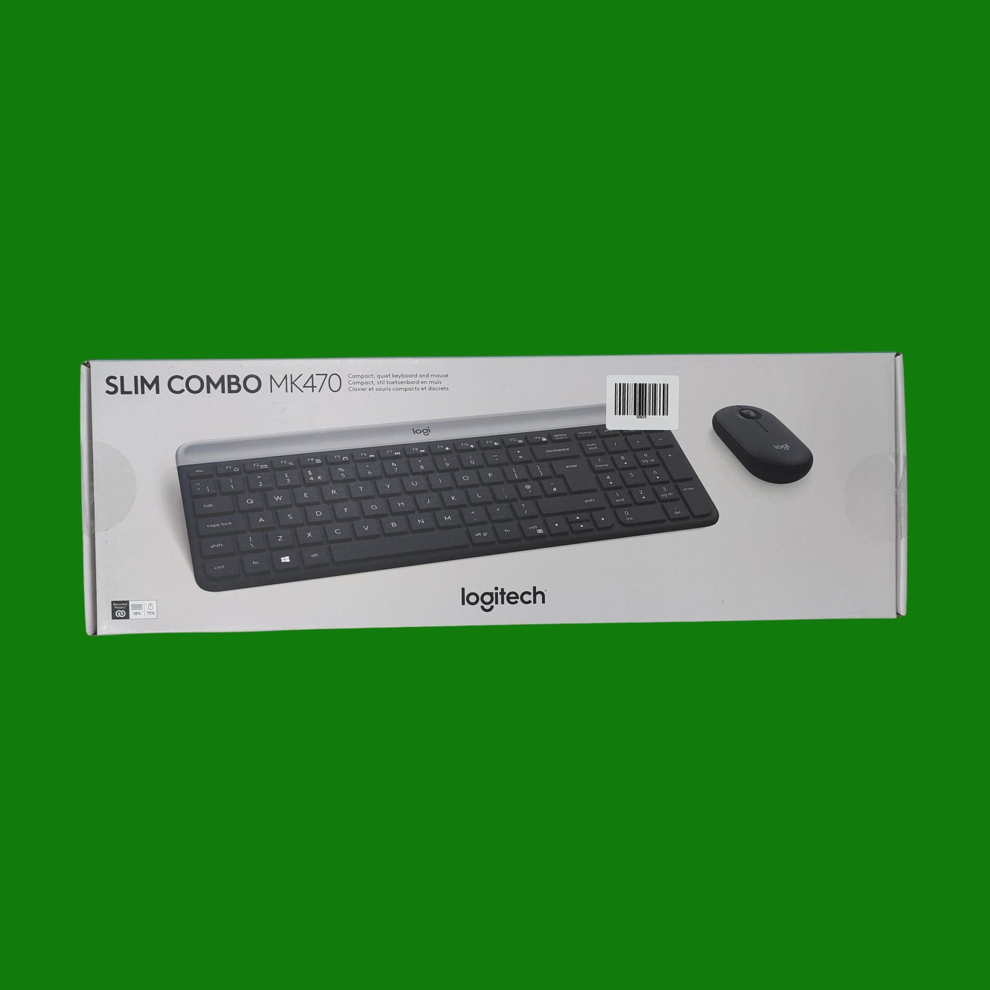 Logitech MK470 Kit Mouse e Tastiera, Layout Inglese Qwerty UK