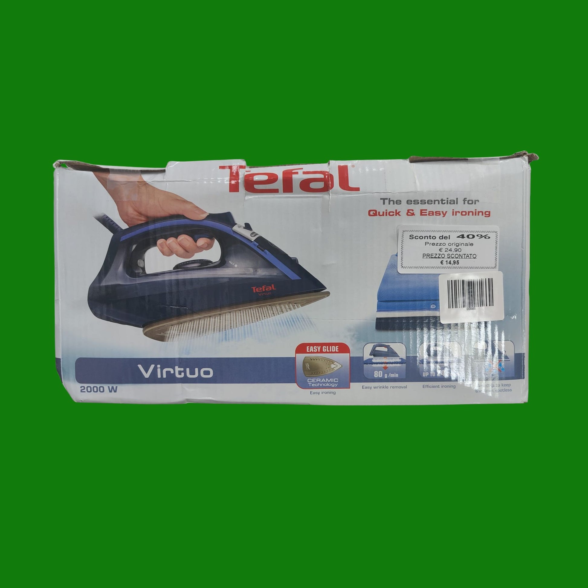 Tefal Virtuo fv1739e0 ferro da stiro, 2000 W, NON necessita di configurazione