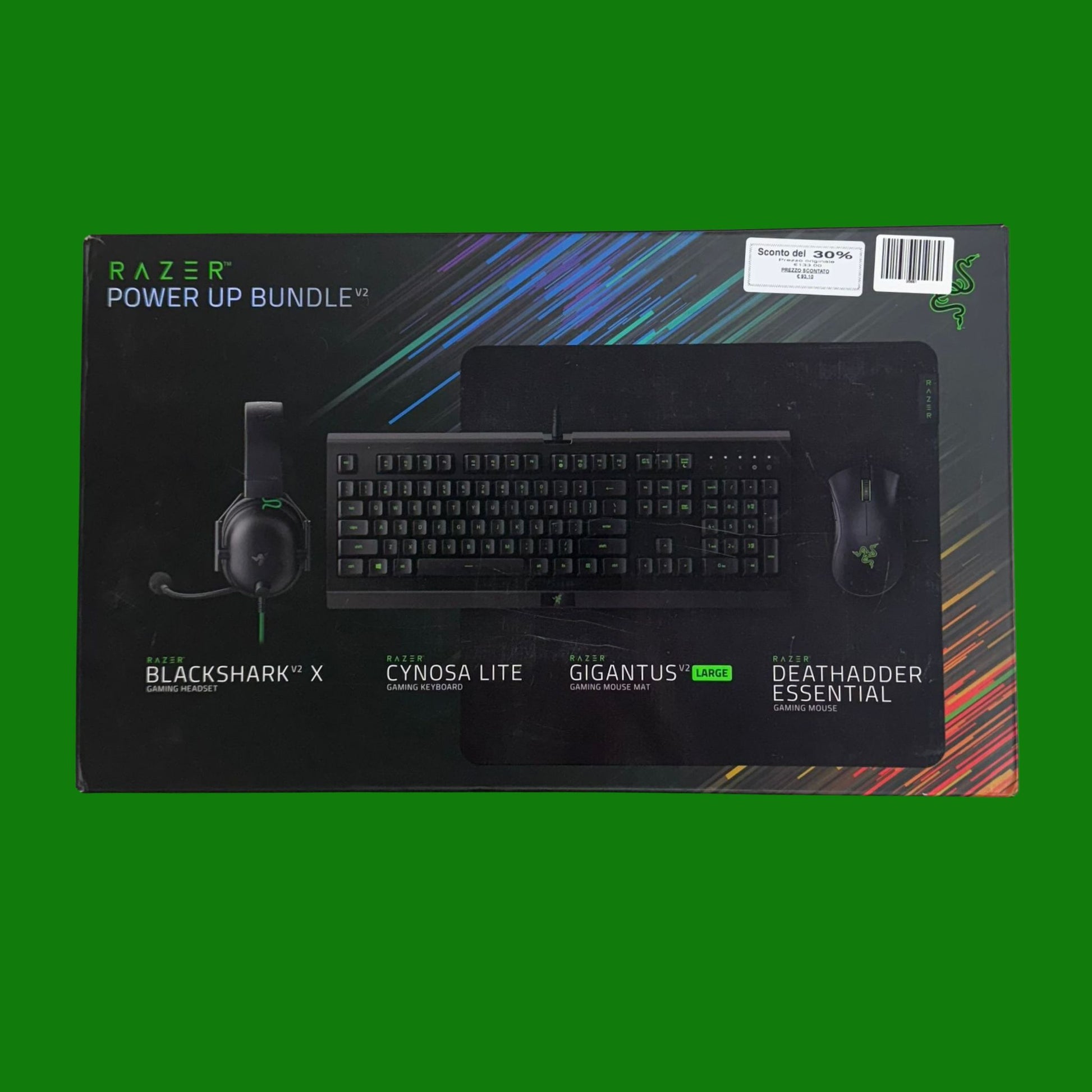 pacchetto Power Up V2 - Layout degli Stati Uniti (Cynosa Lite, Gigantus V2 Large, DeathAdder Essential, BlackShark V2 X)