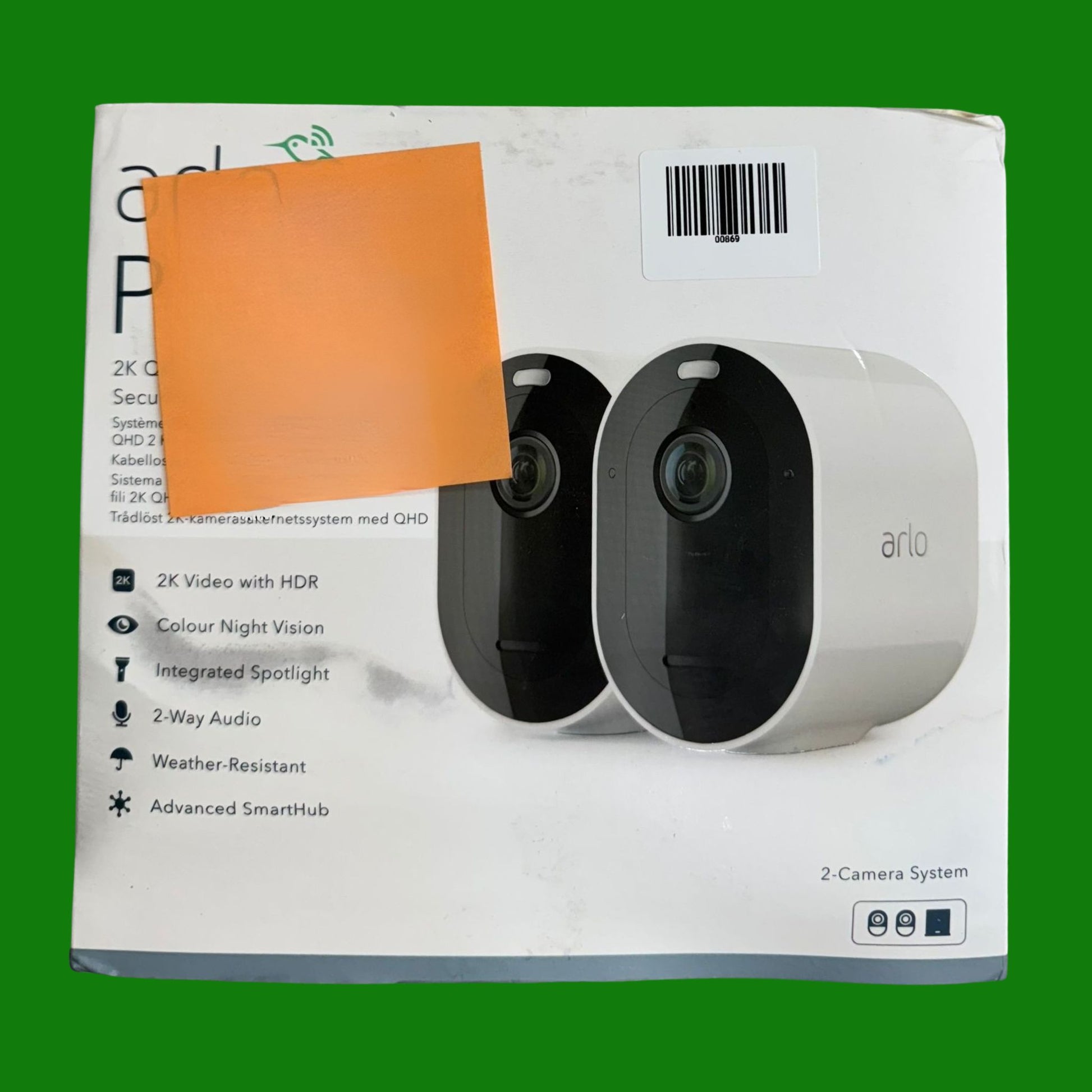 Arlo Pro3, 2 Telecamere di videosorveglianza wi-fi 2K HDR