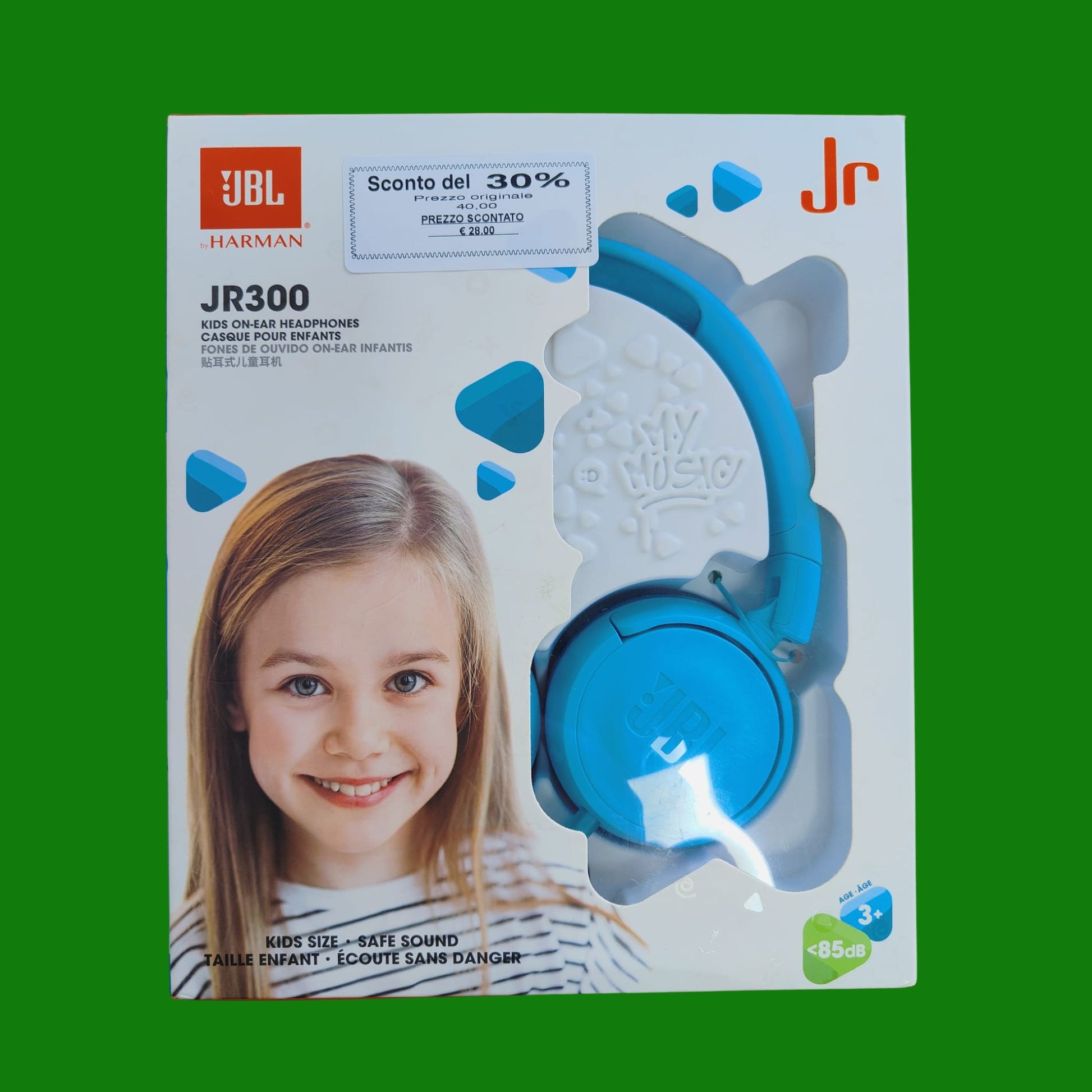JBL JR 300 Auricolare Blu