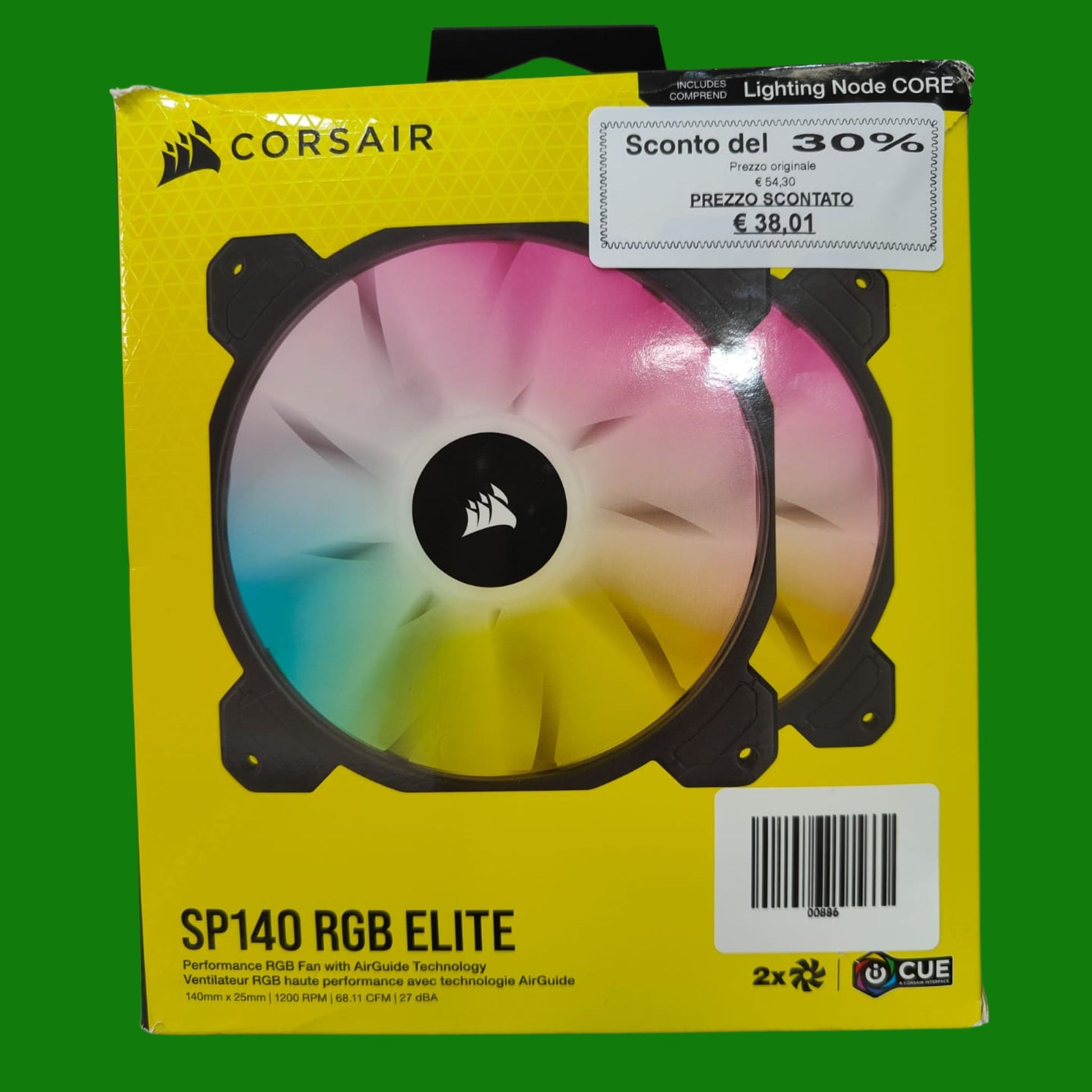 Corsair iCUE SP140 RGB ELITE Kit da due ventole PWM Performance da 140 mm