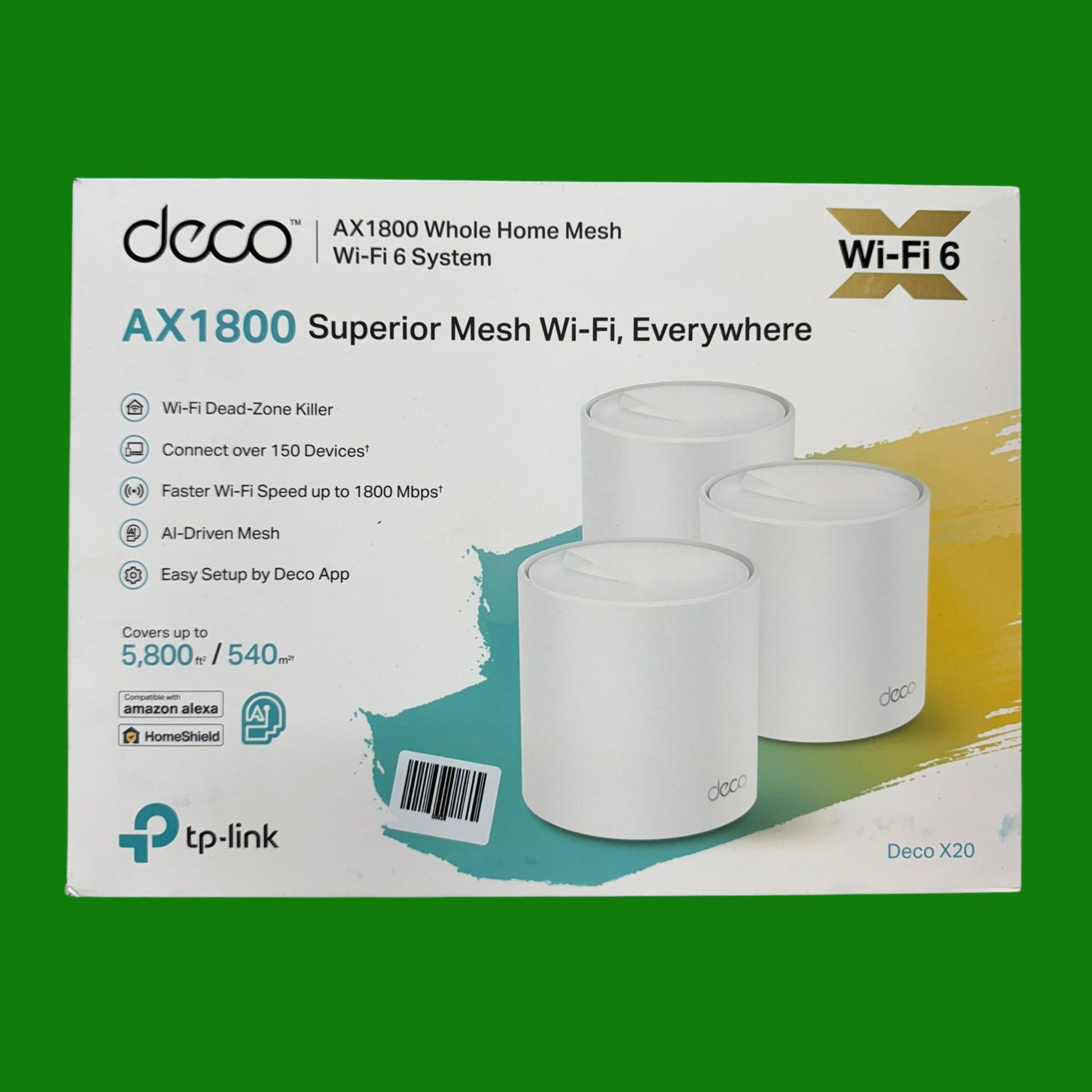 TP-Link Deco X20 Wi-Fi 6 Mesh, Dual Band AX1800, Modalità Router e Access Point