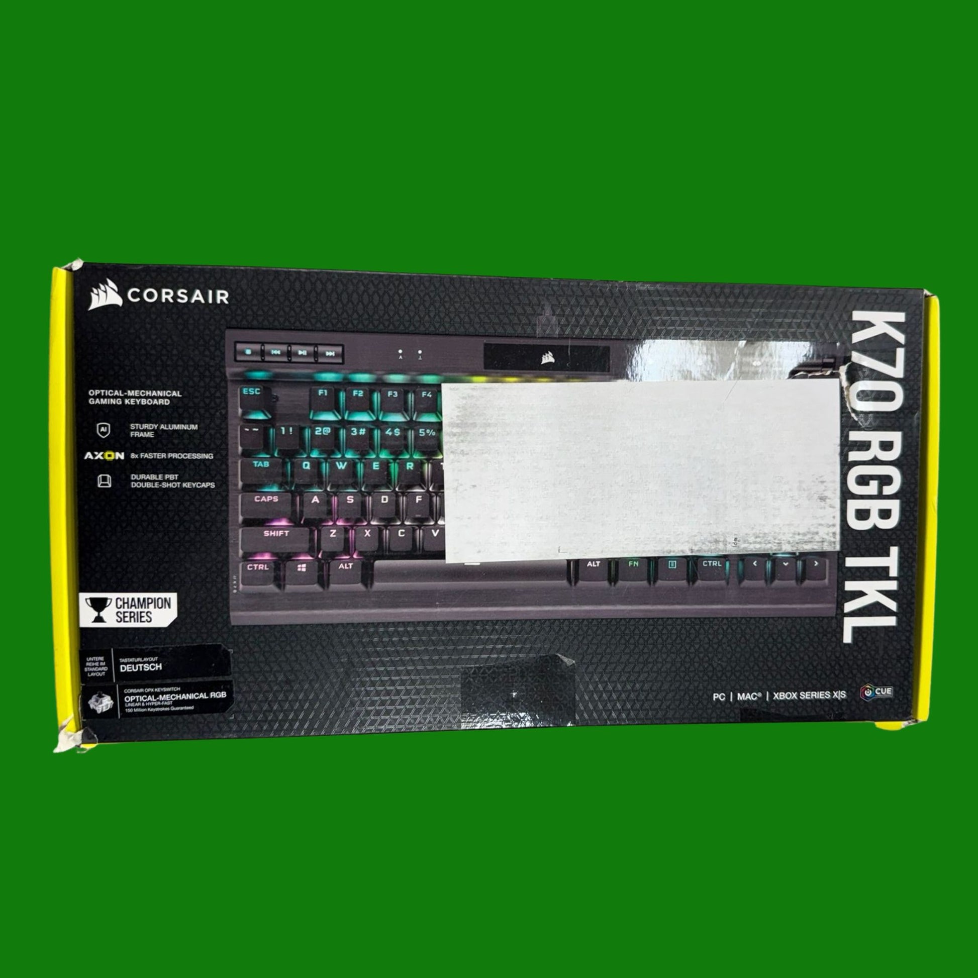 CORSAIR K70 RGB TKL Optical-Mechanical Gaming-Tastatur - Deutsch