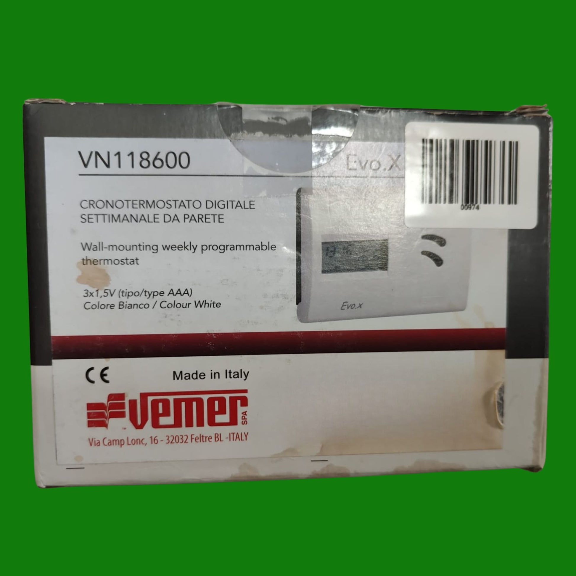 VEMER VN118600 EVO.X – Cronotermostato Digitale da Parete