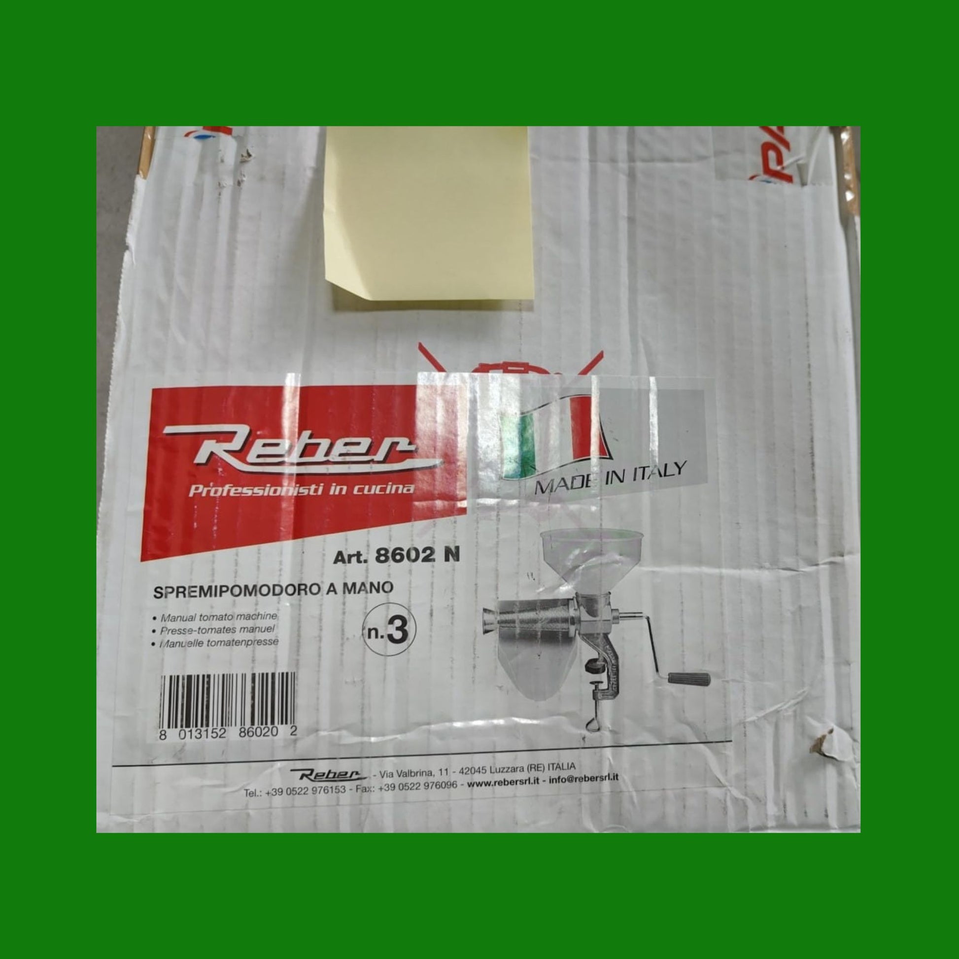 Reber N.3 8602N Spremipomodoro Manuale per Passata di Pomodoro e Marmellate