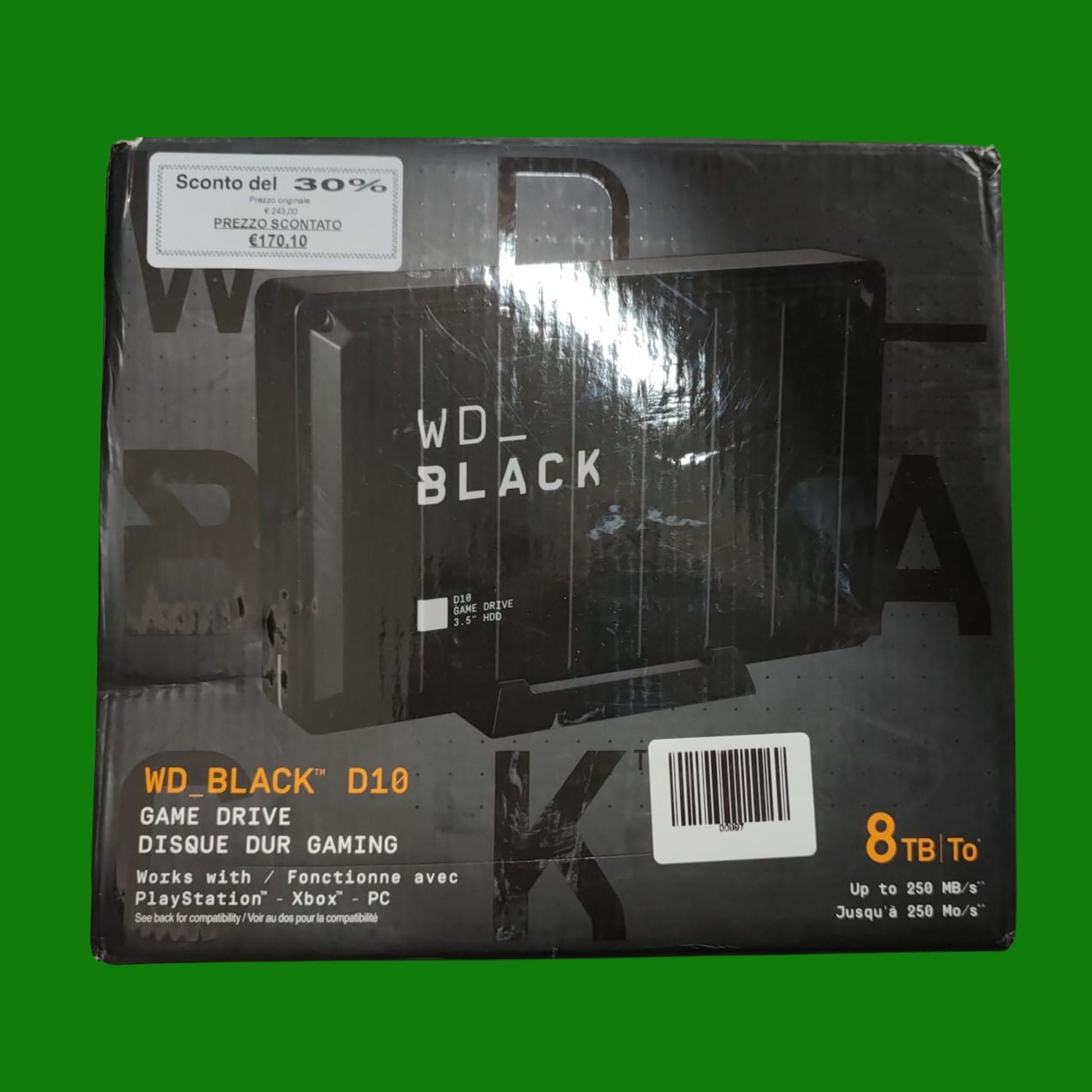 WD_BLACK 8TB D10 Game Drive Hard Disk Esterno, USB 3.2 Gen 1, 7200 RPM