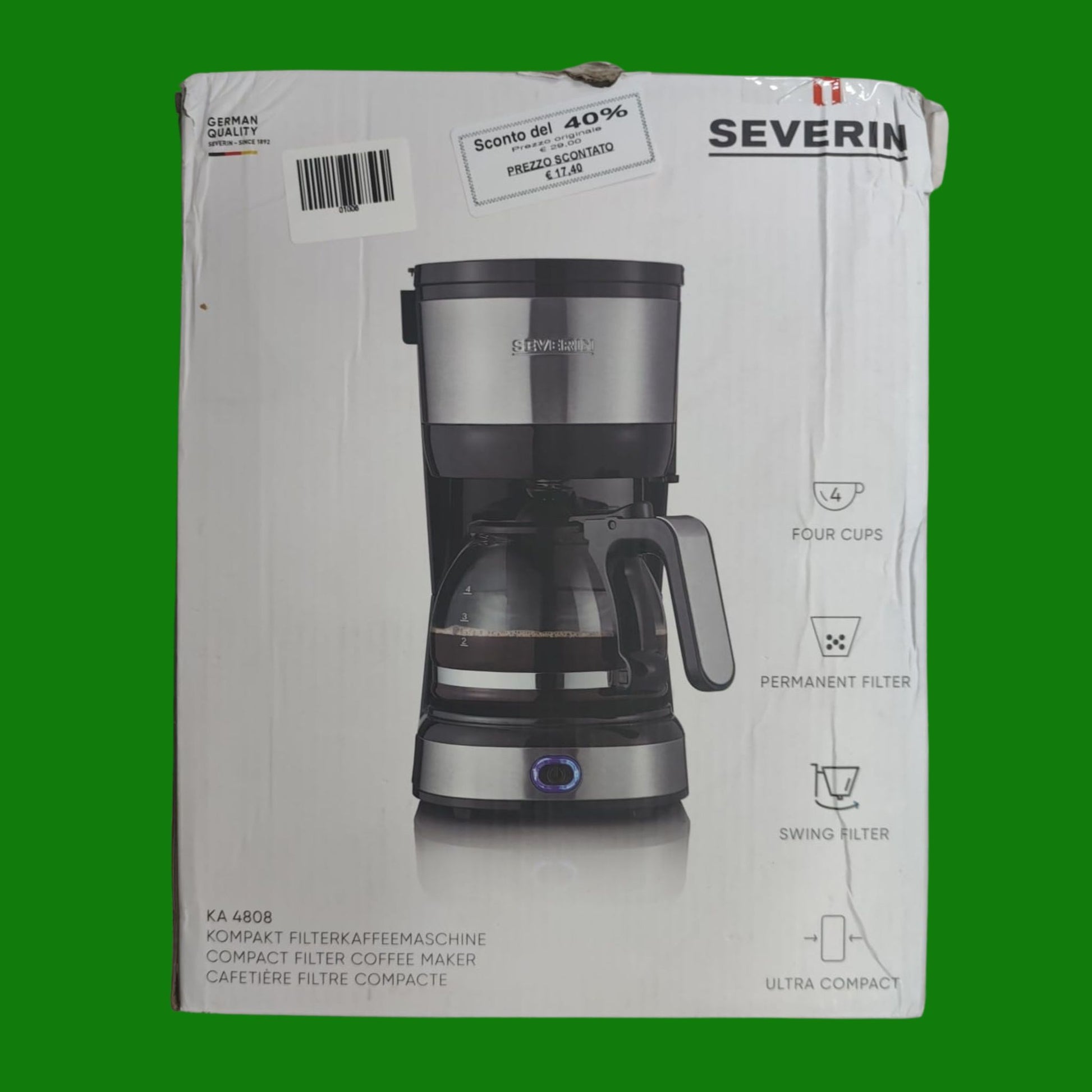 Severin KA 4808, macchina caffè americano usabile anche per preparare tisane e the