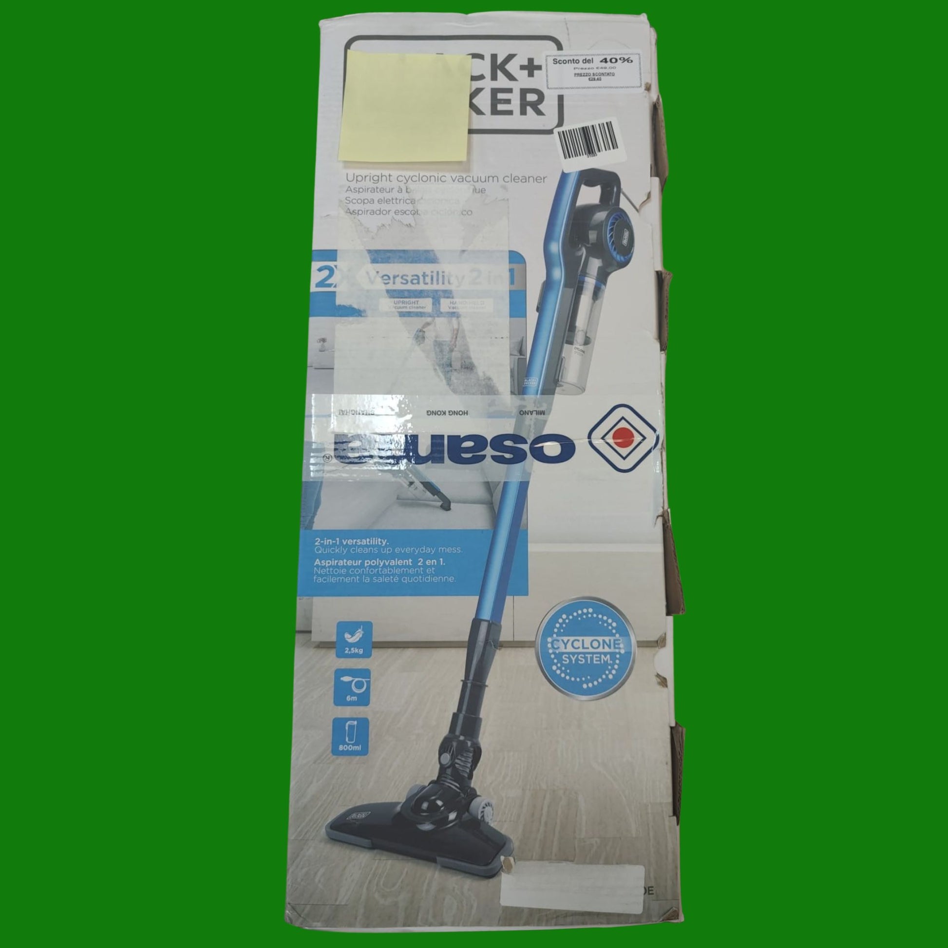 BLACK+DECKER - Scopa elettrica 3 in 1 BXVMS600E, 600W, Aspirapolvere a mano e a lancia