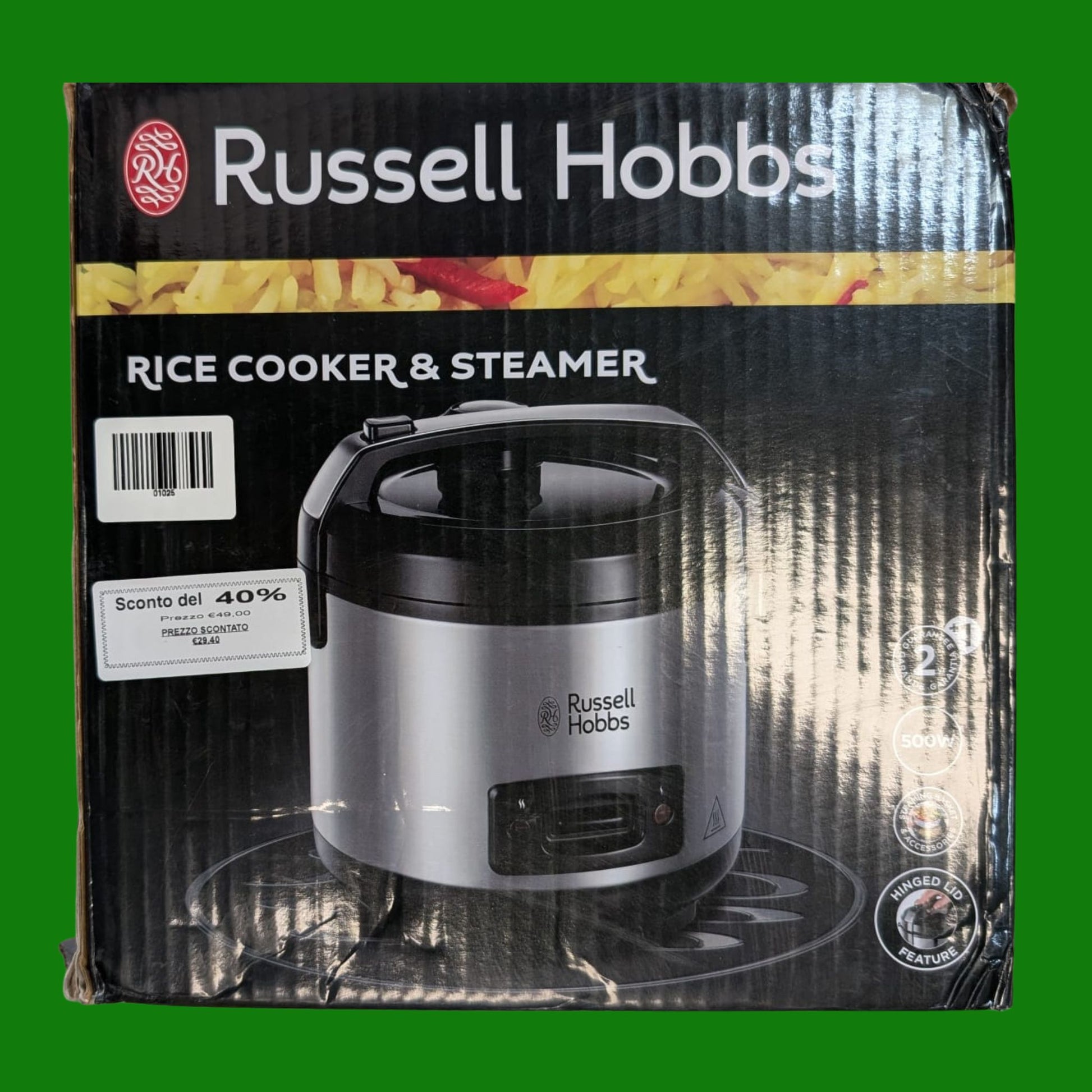 Russell Hobbs Cuociriso e Vaporiera 2 in 1, Multicottura, 6 tazze