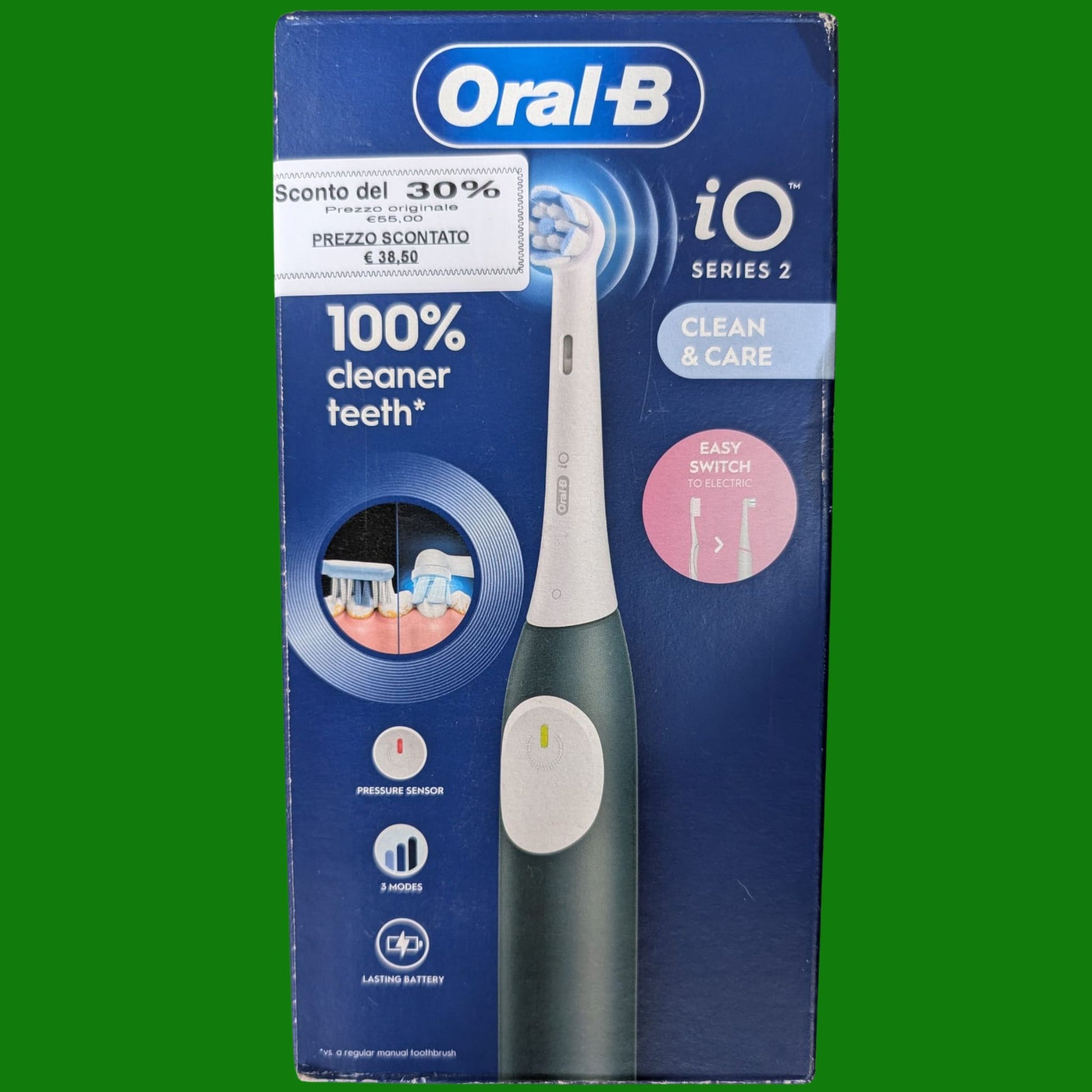Oral-B iO 2 Spazzolino Elettrico Verde e 1 Testina