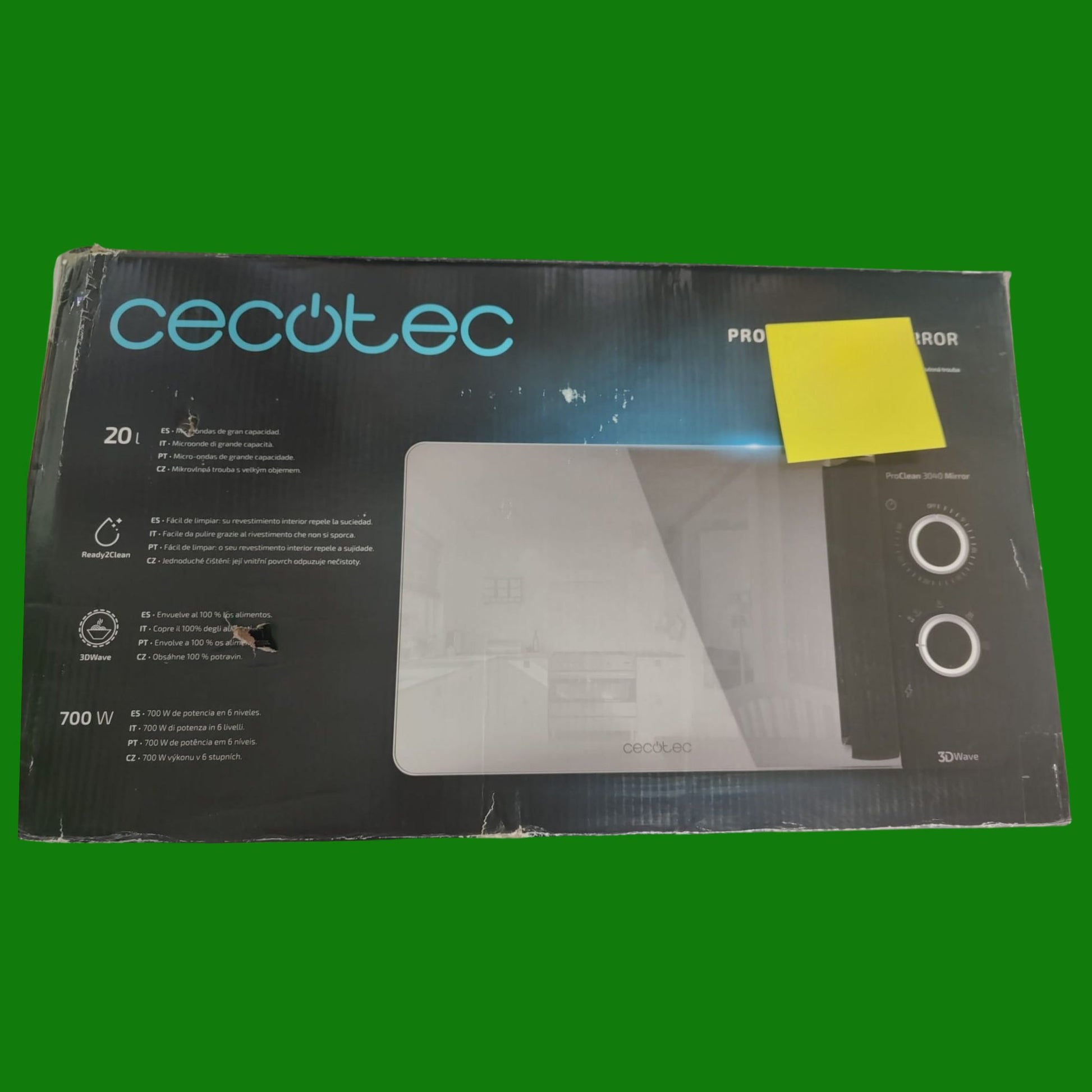 Cecotec Forno a Microonde ProClean 3040 da 20 Litri, 700 Watt di potenza, rivestimento Ready2Clean
