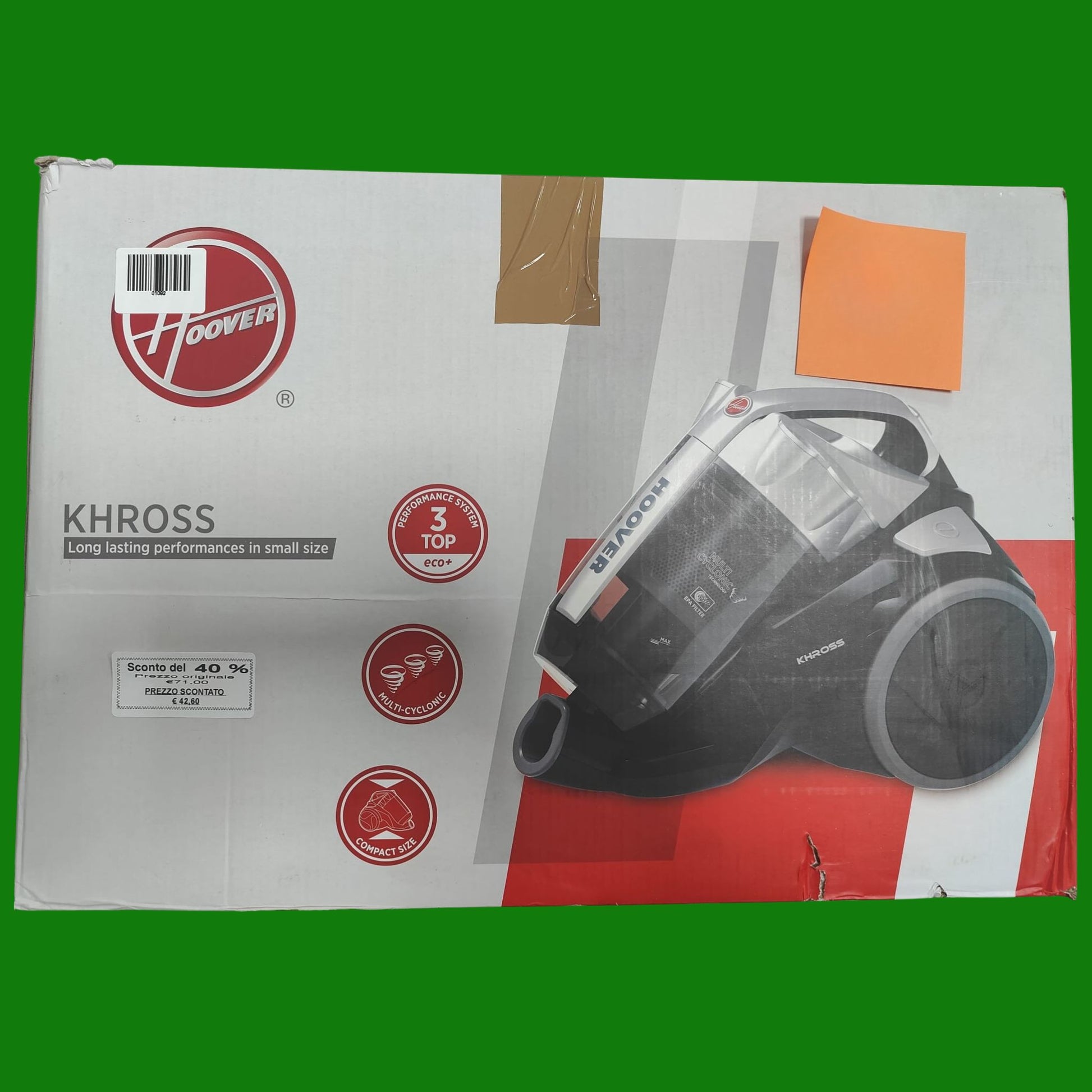 Hoover Khross KS31PAR 011 Aspirapolvere a Traino, Senza Sacco, Multi Ciclonico,