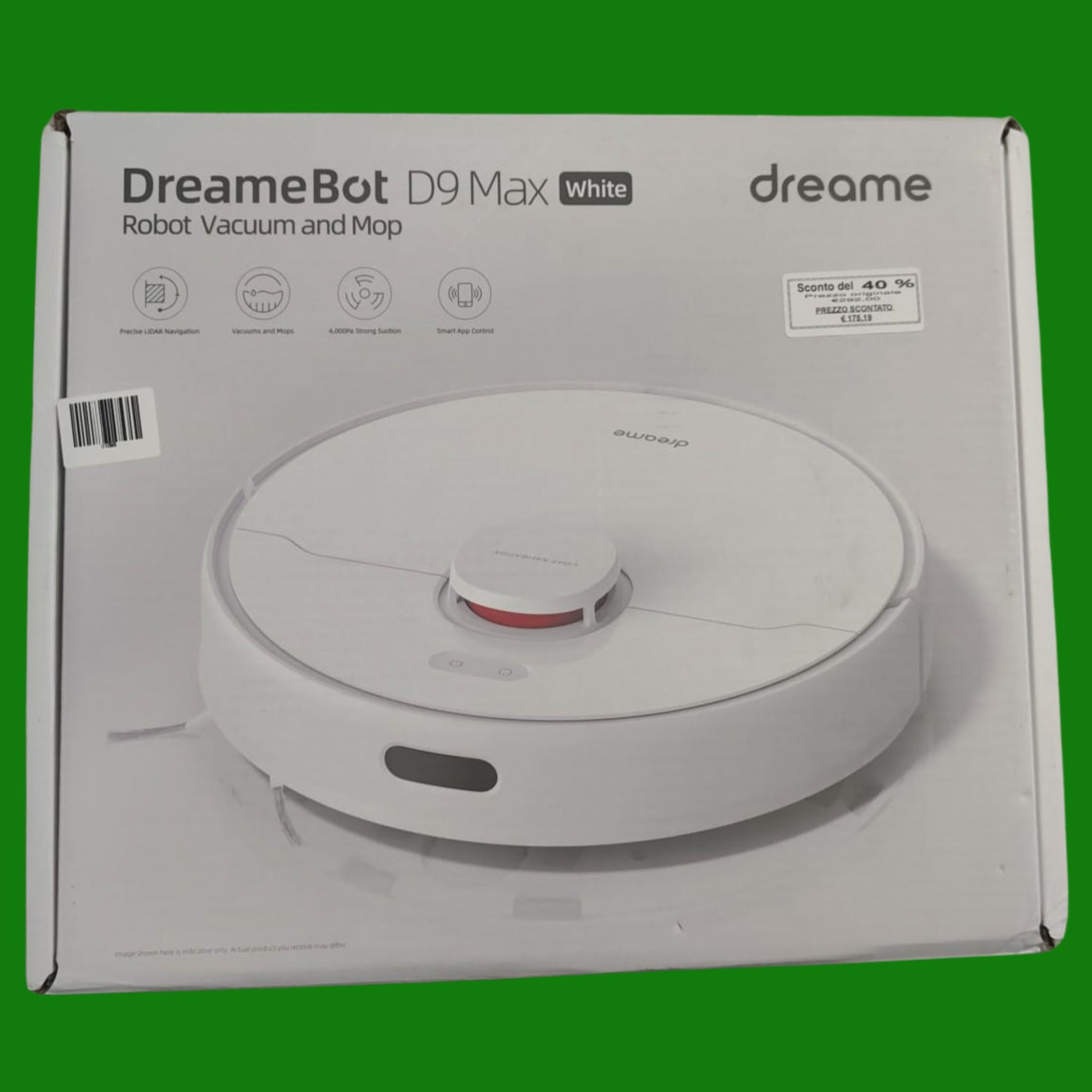DREAME D9Max White - Robot aspirapolvere 2 in 1 - Navigazione laser intelligente