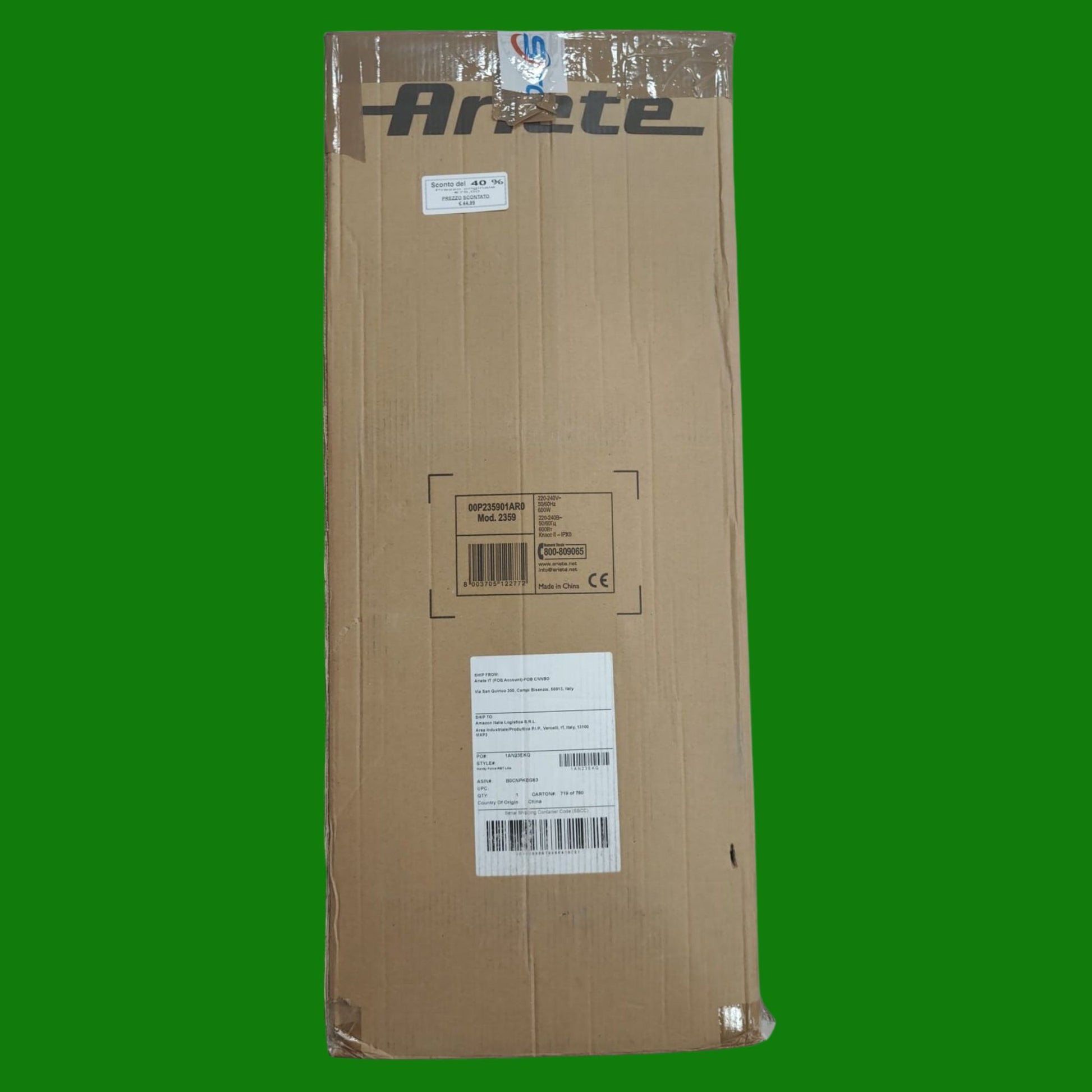 Ariete Handy Force RBT 2359, Scopa elettrica, Grigio/Lilla