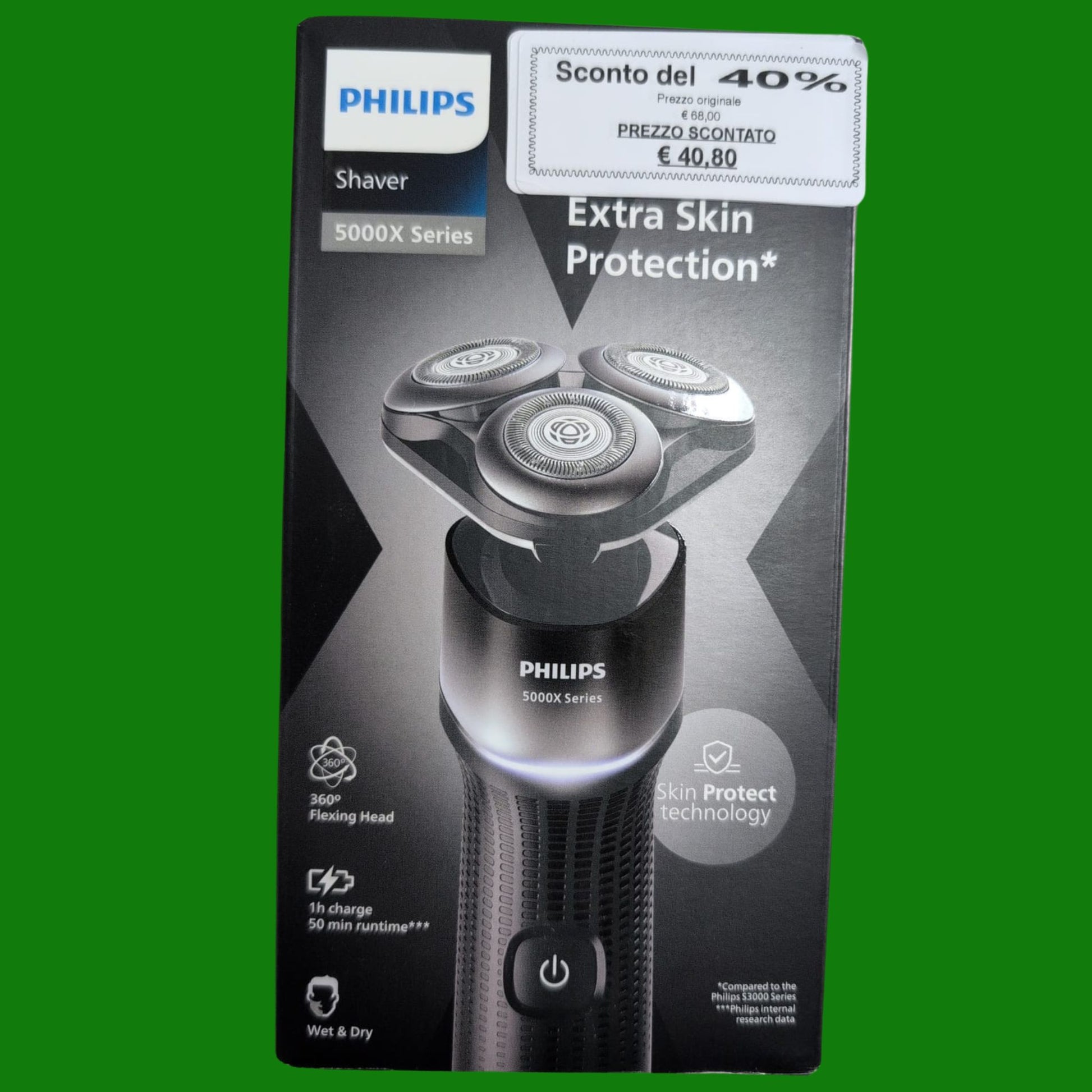 Philips Shaver 5000X Series Rasoio elettrico Wet and Dry con tecnologia Skin Protect