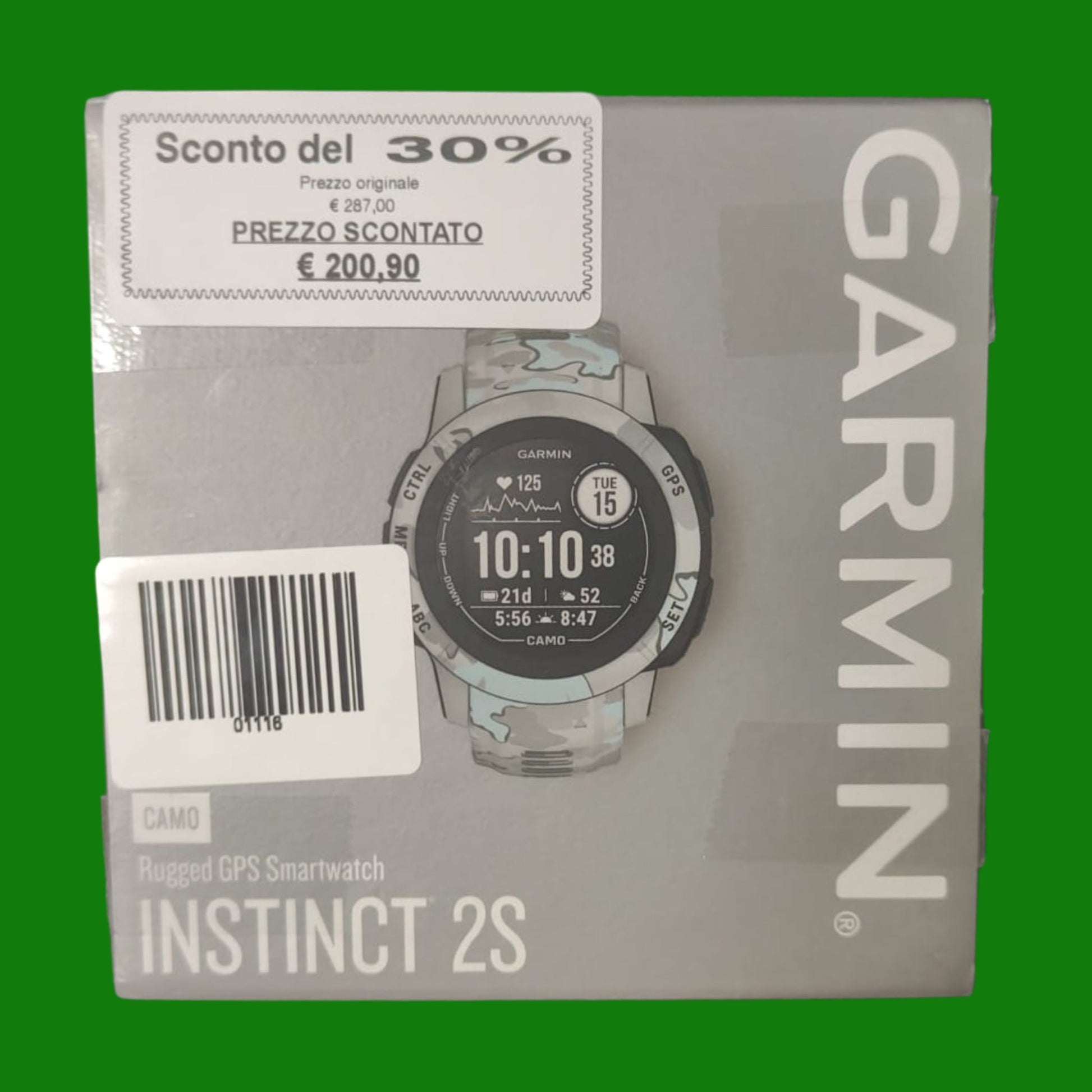 Garmin Instinct 2S, Camo, Smartwatch, 40mm, Rugged design, Autonomia 21 giorni,
