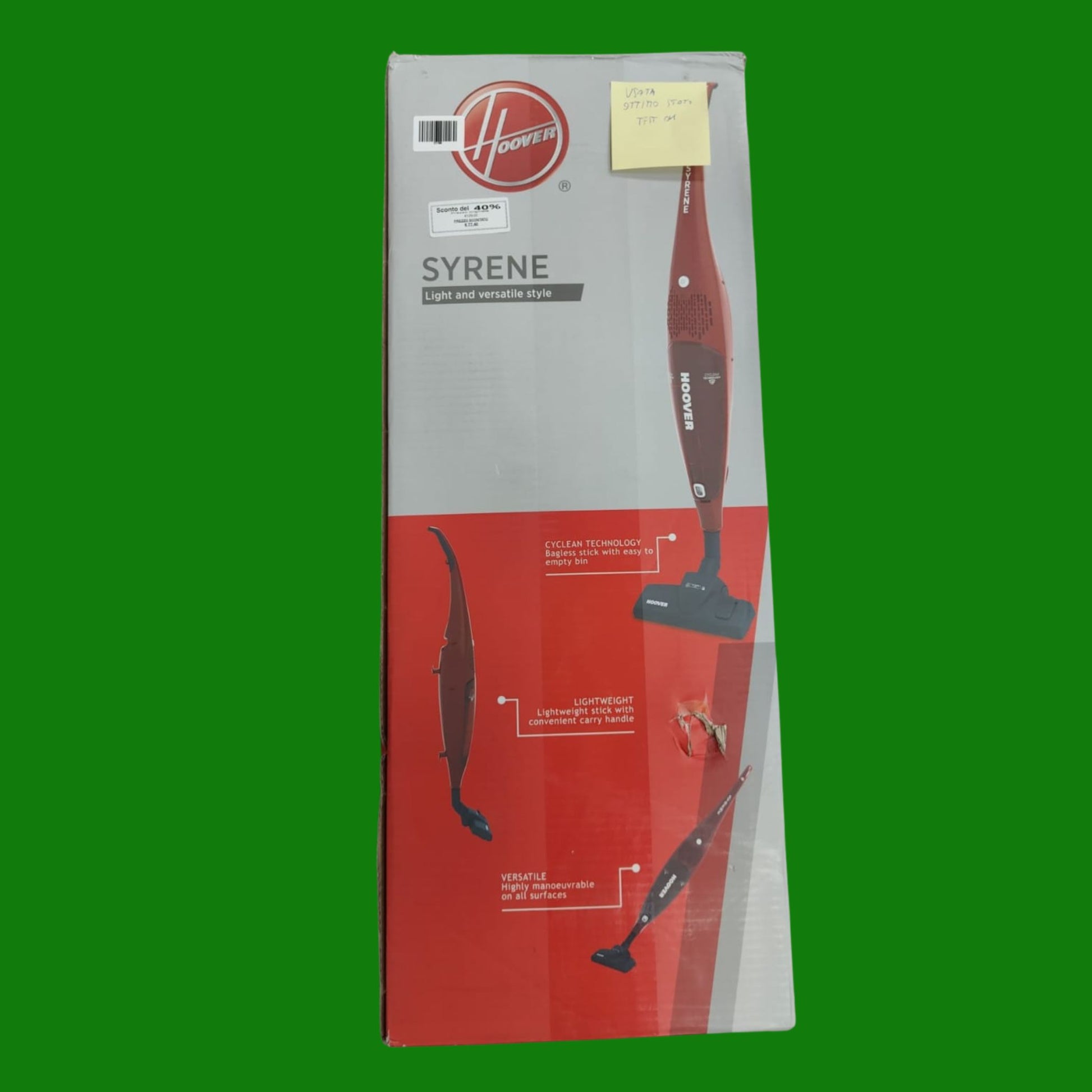 Hoover Senza Sacco Syrene SB03, 700 W, 0.7 Litri, 79 Decibel, Plastica, Rosso Intenso