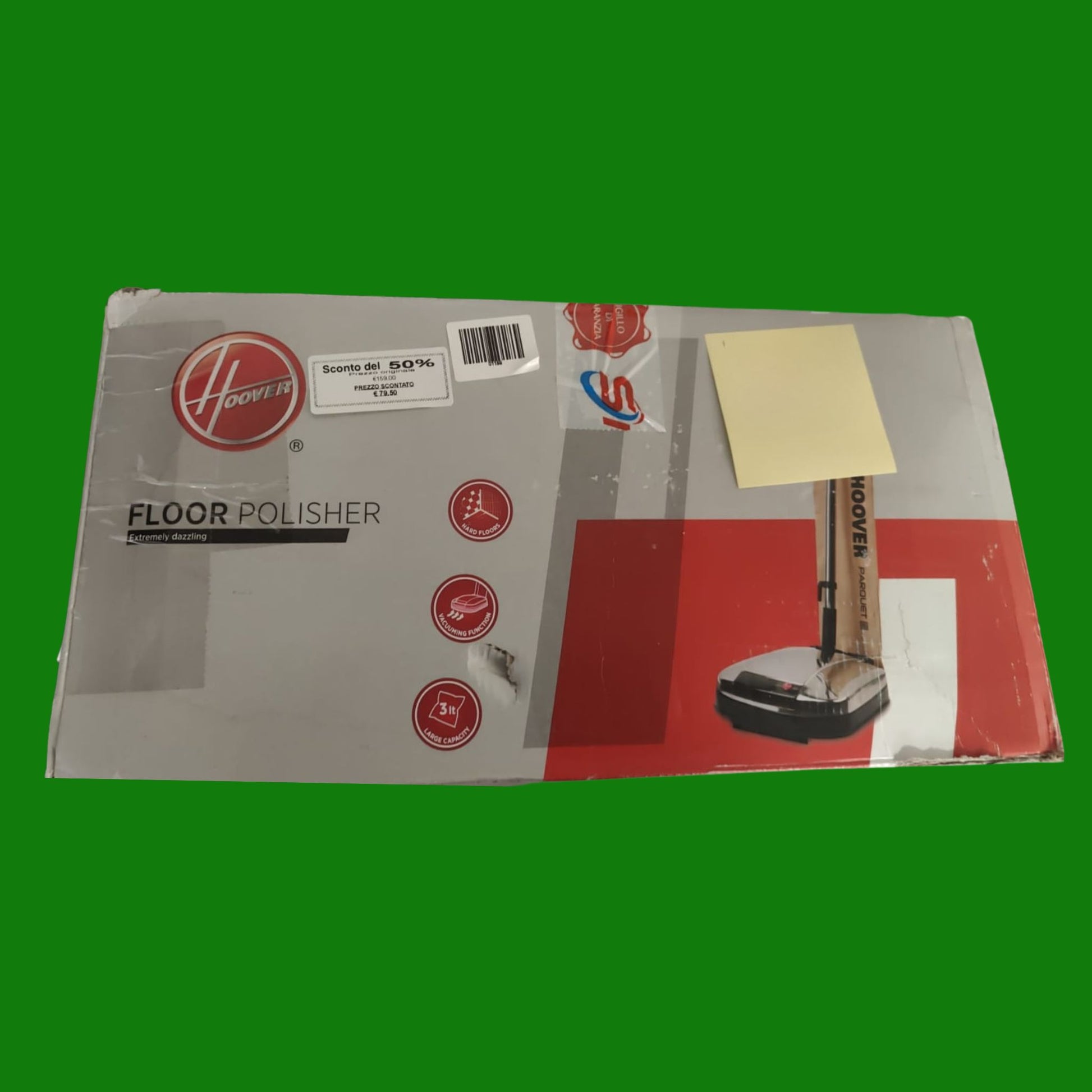 Hoover Lucidatrice Polisher F3860/1 011, 600 W, 3 Litri, 69 Decibel, 18/8 Stainless Stee