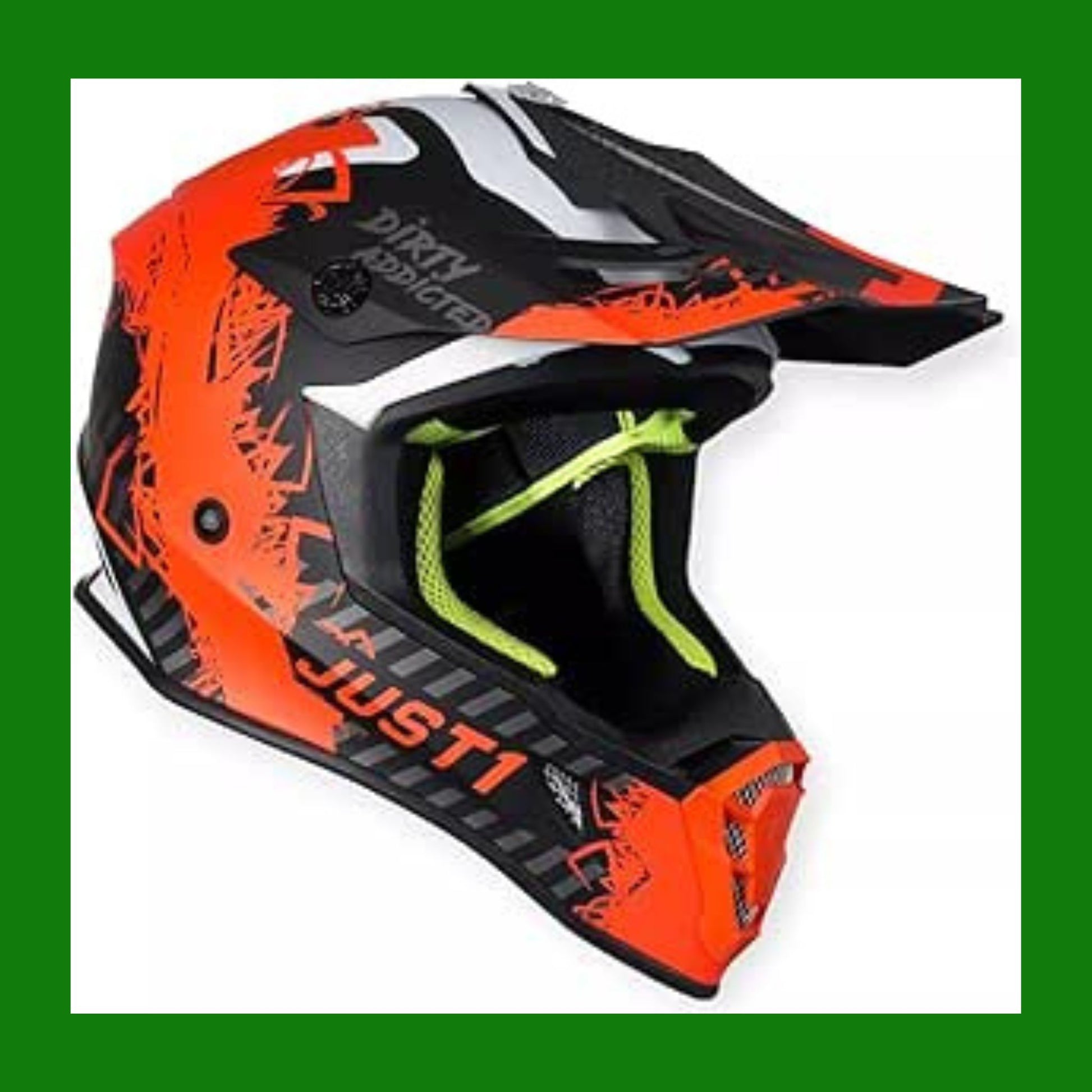 JUST1 J38 Mask Casco motocross (Orange/Black,L (59/60))
