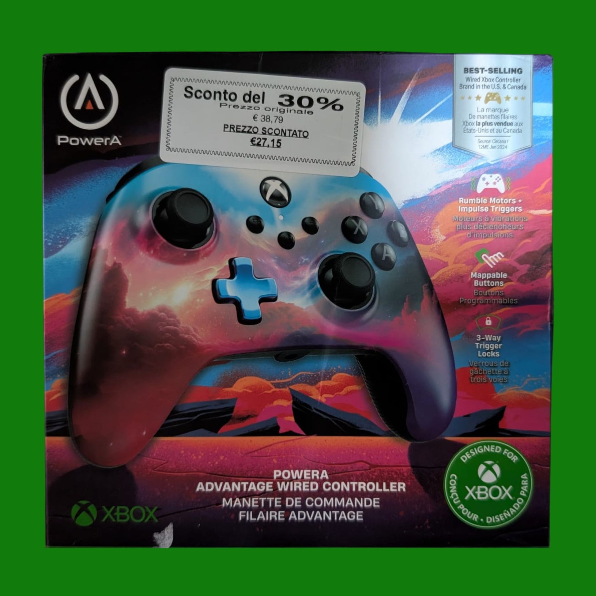 PowerA Controller cablato Advantage per Xbox serie X|S, gamepad, controller cablato per videogiochi, controller per giochi