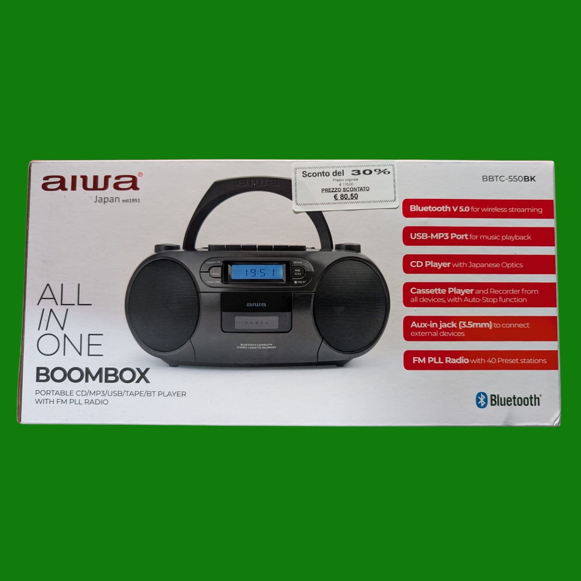 RADIO BLUETOOTH CON LECTOR DE CD MP3 CASETES Y USB