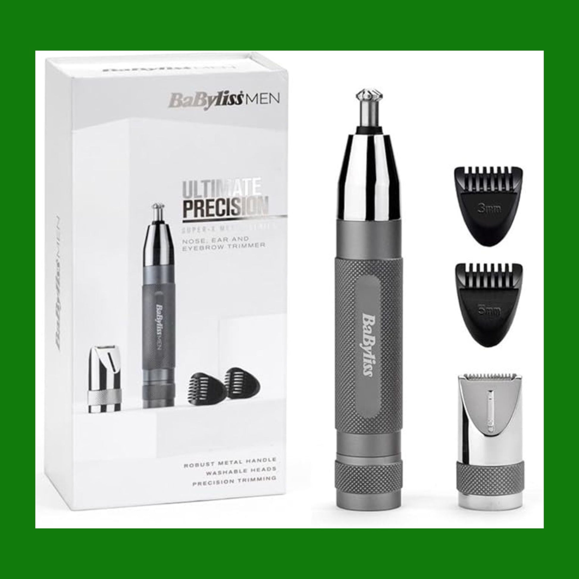 BaByliss Trimmer rifinitore naso/orecchie/sopracciglia Super-X Metal, 2