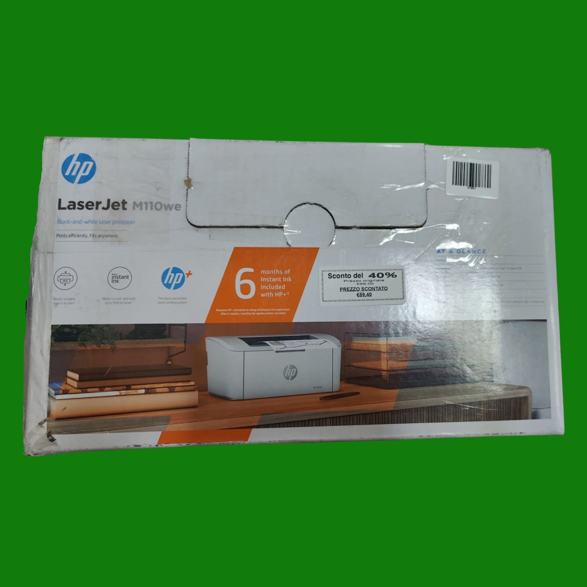 HP LaserJet M110we 7MD66E, Stampante a Singola Funzione Laser A4 Monocromatica
