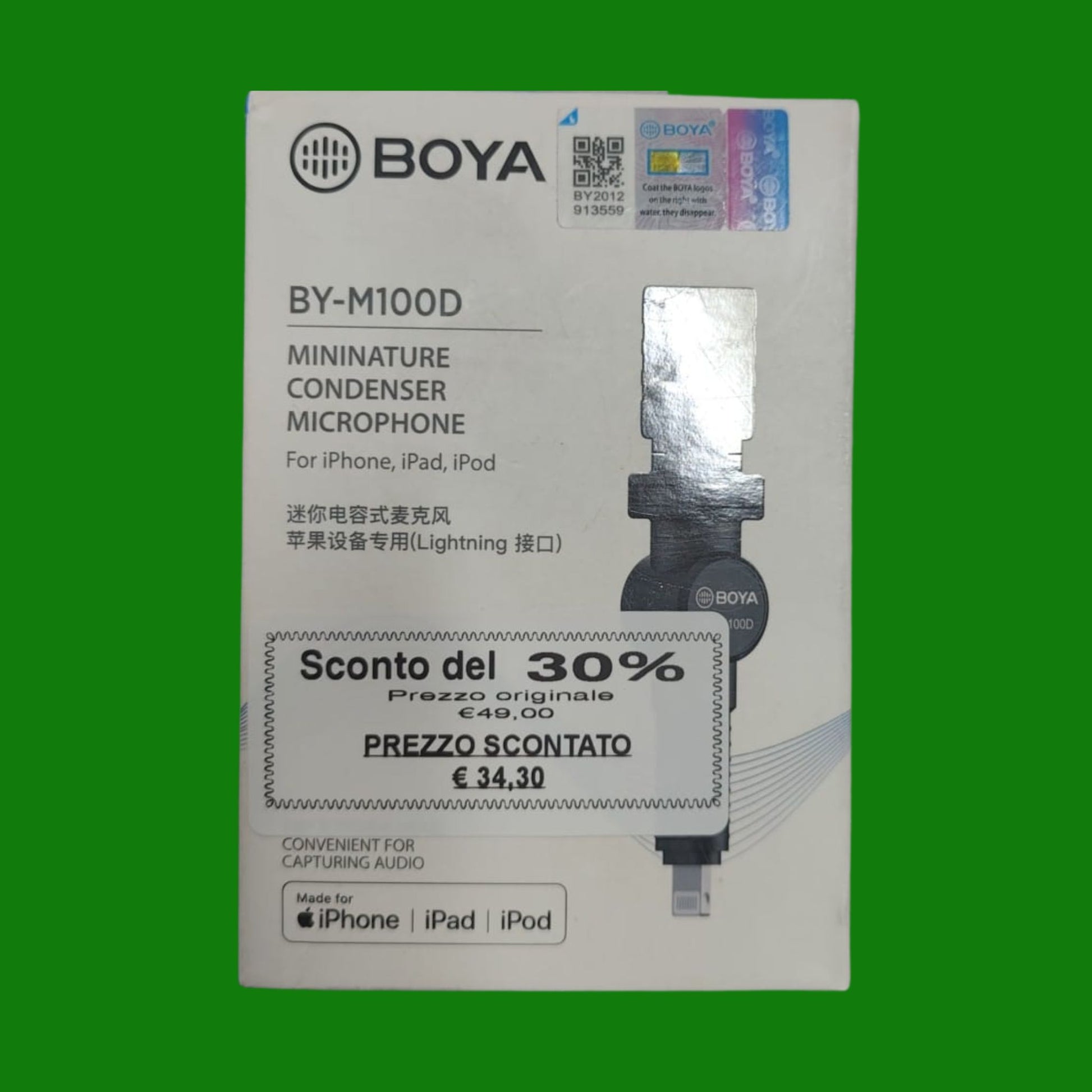 MICROFONO BOYA BY-M100D LIGHTNING IPHONE IPAD