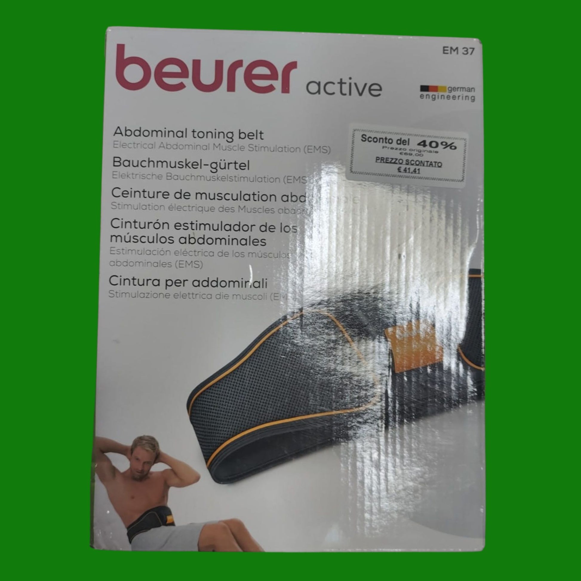 Beurer EM 37 - Cintura per Addominali EMS, Elettrostimolazione per l’Allenamento e la Rigenerazione