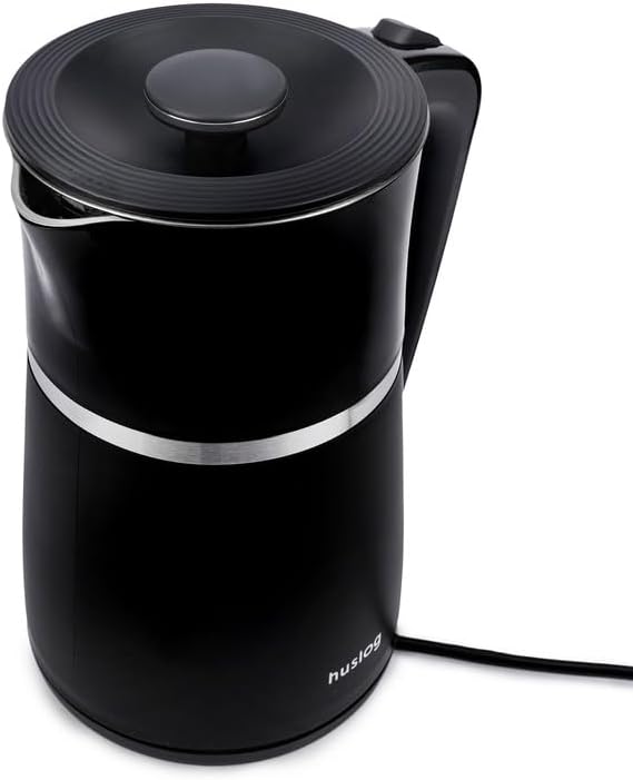 Huslog Bollitore Elettrico 1,7 L Doppia Parete, 2200 W, Riscaldamento Rapido