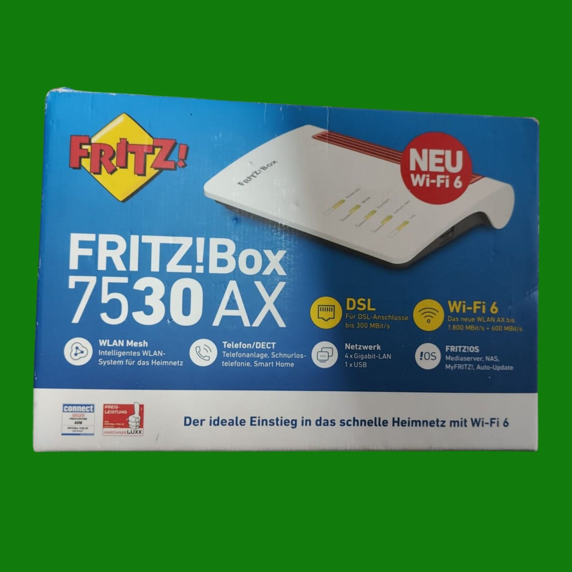 AVM FRITZ!Box 7530 AX WI-FI 6 Router (DSL/VDSL,1.800 MBit/s (5 GHz) e 600 MBit/s