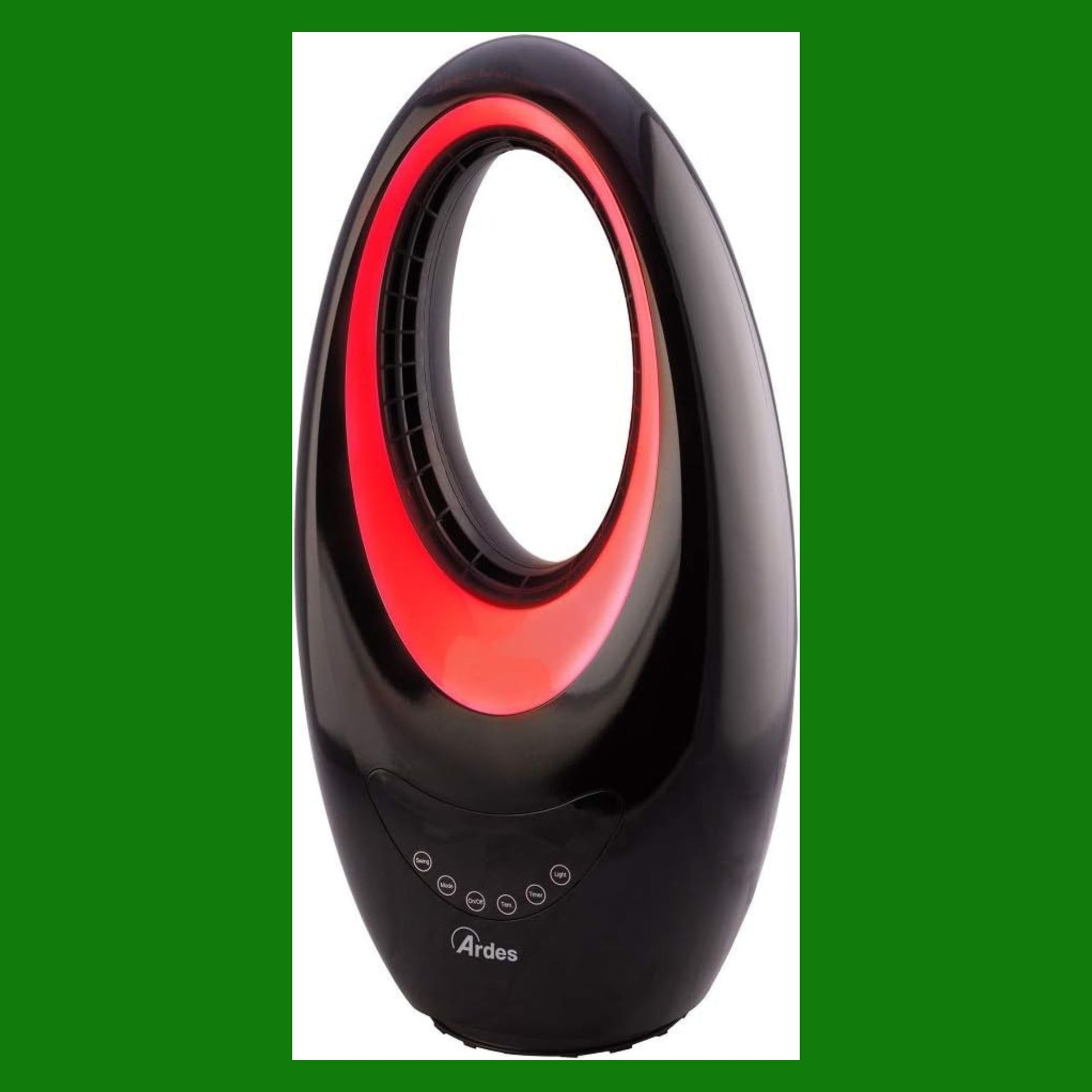 Ardes AR4BL1 Sauron Bladeless Termoventilatore Ceramico Oscillante Senza Pale con Telecomando