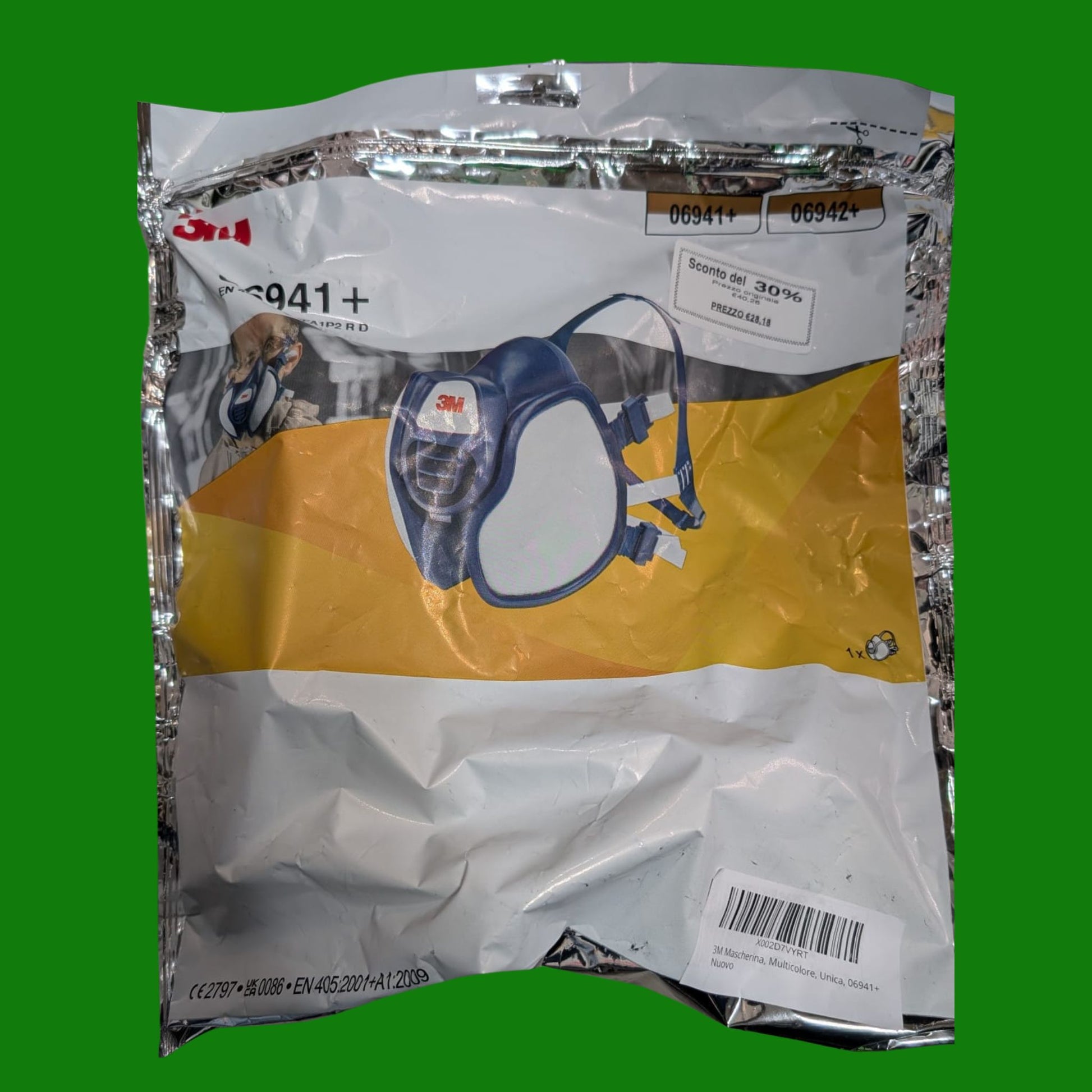 Maschera 3M 06941 FFA1P2 Respiratore riutilizzabile per polveri vapori e vernici