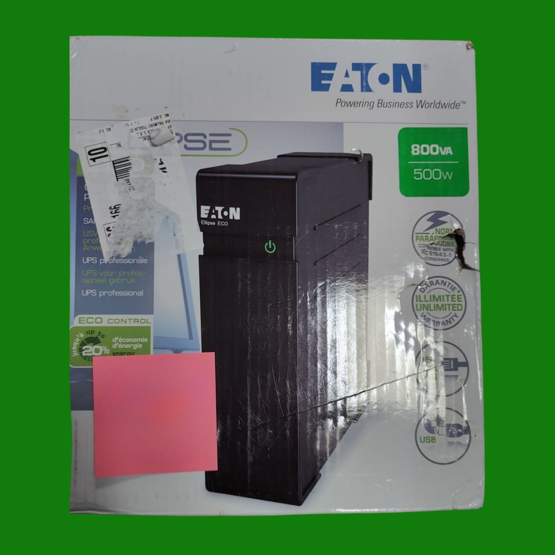 Eaton Ellipse Eco 800 USB DIN - Gruppo di continuità (UPS) - EL800USBFR - Potenza 800VA