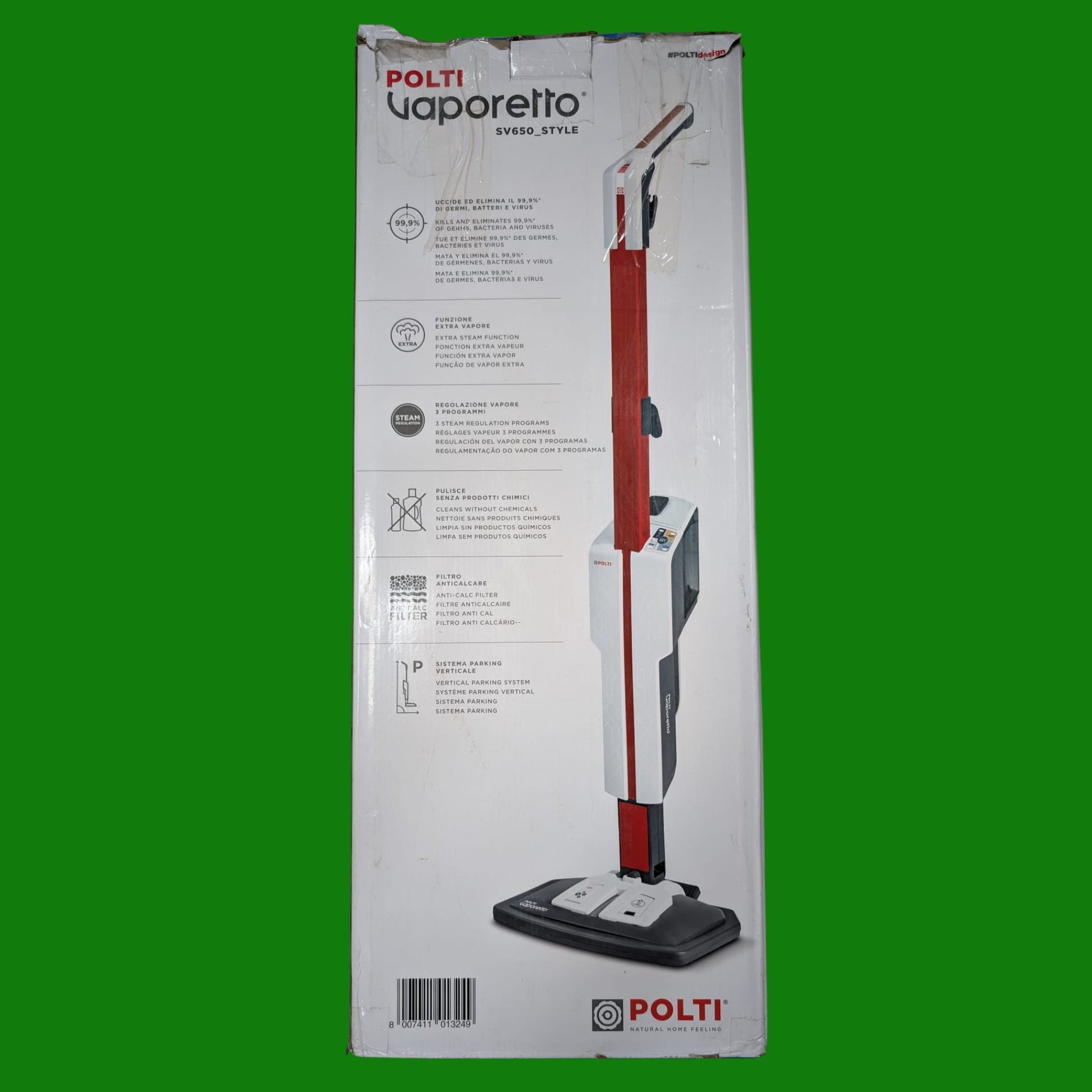 Polti Vaporetto SV650 Style, Scopa a Vapore con Pulitore Portatile Integrato, Potenza Max 1500 W,