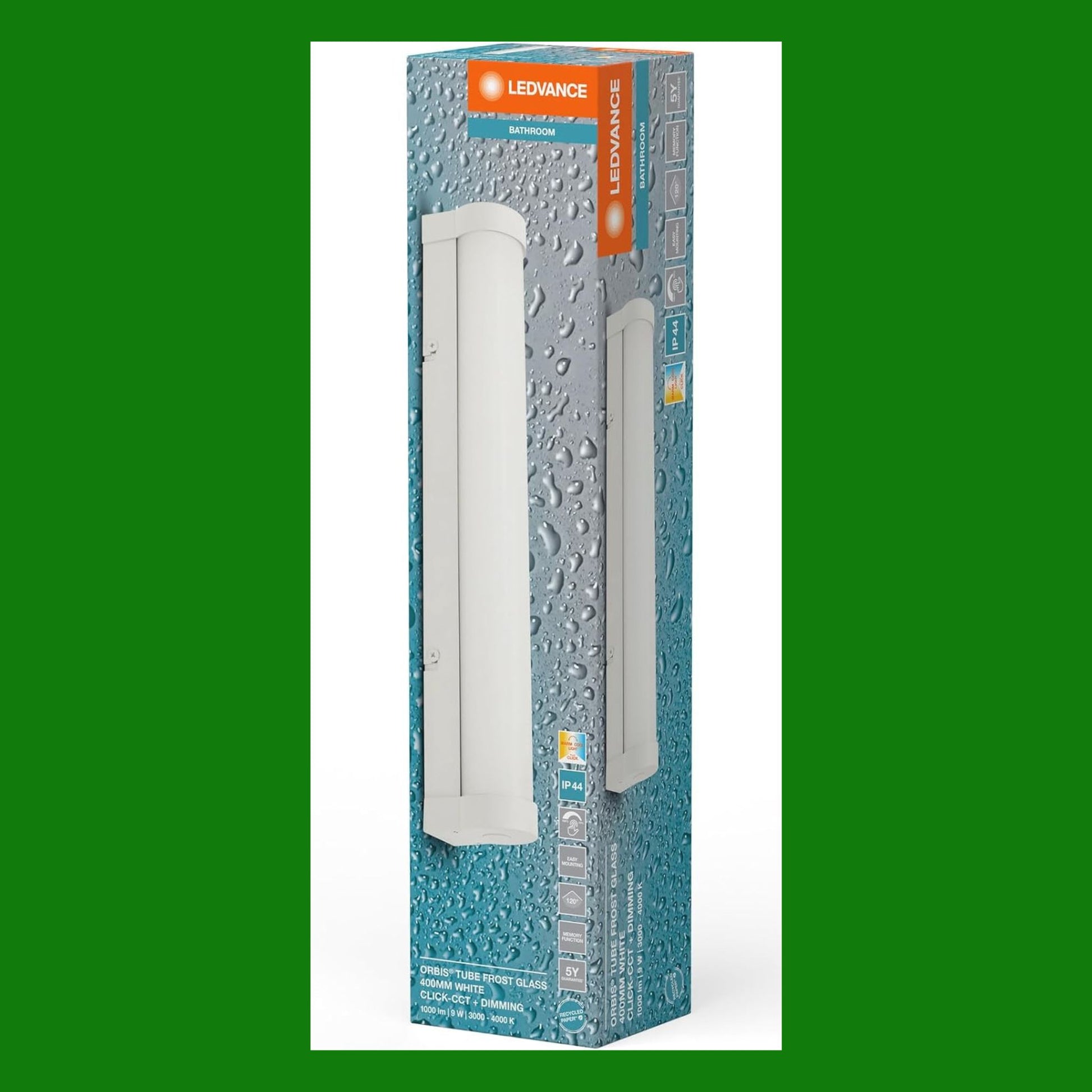 LEDVANCE ORBIS Tube da parete/specchio con LED, vetro satinato/bianco, 9W, 900lm