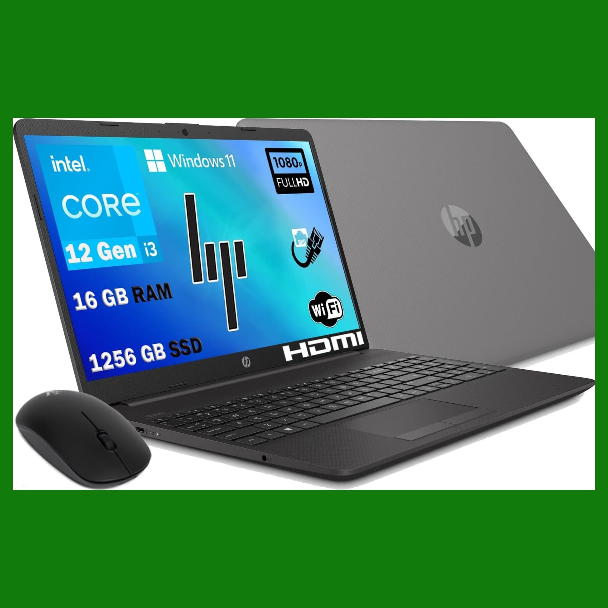 HP Notebook i3 250 G9 Grey Portatile Display Led 15.6" FHD Cpu Intel core i3-1215U 12Th Gen Fino a 4,4Ghz /Ram 16Gb DDR4 /SSHD M2 1250GB