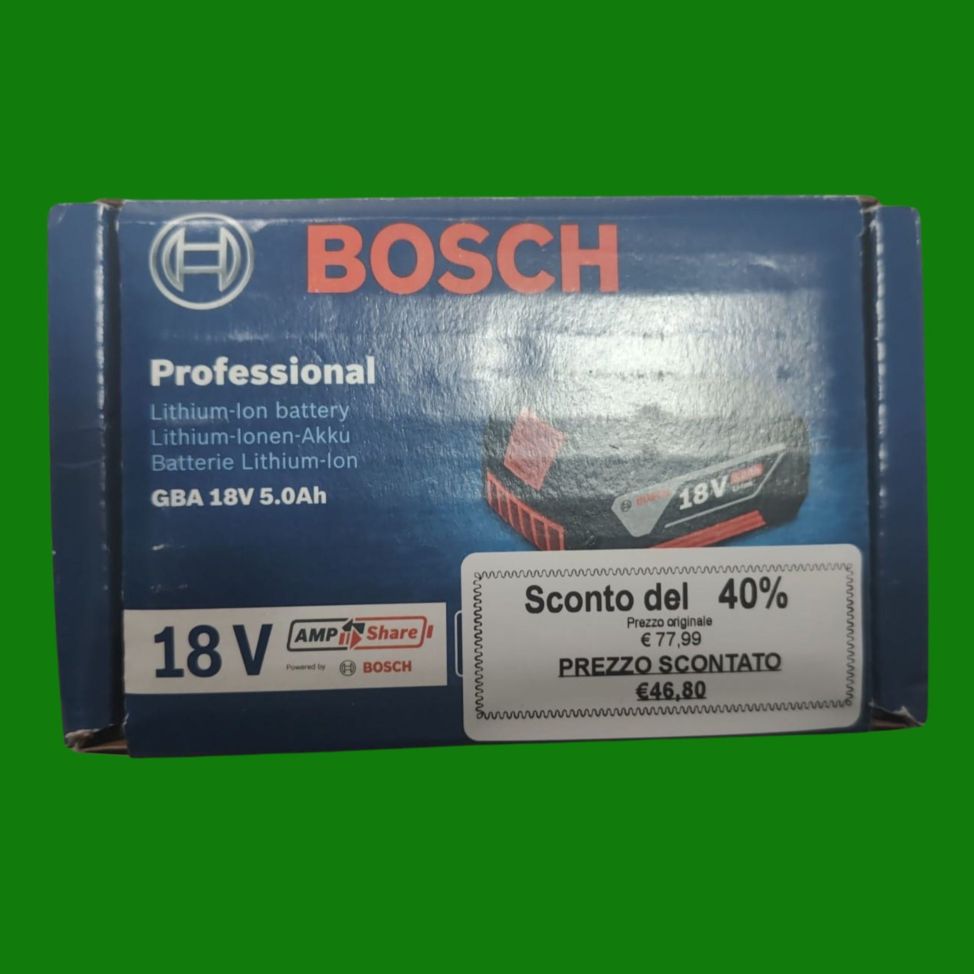 Bosch Professional 1600A002U5 GBA Batteria, 5.0 Ah, M-C, 18 V, 620