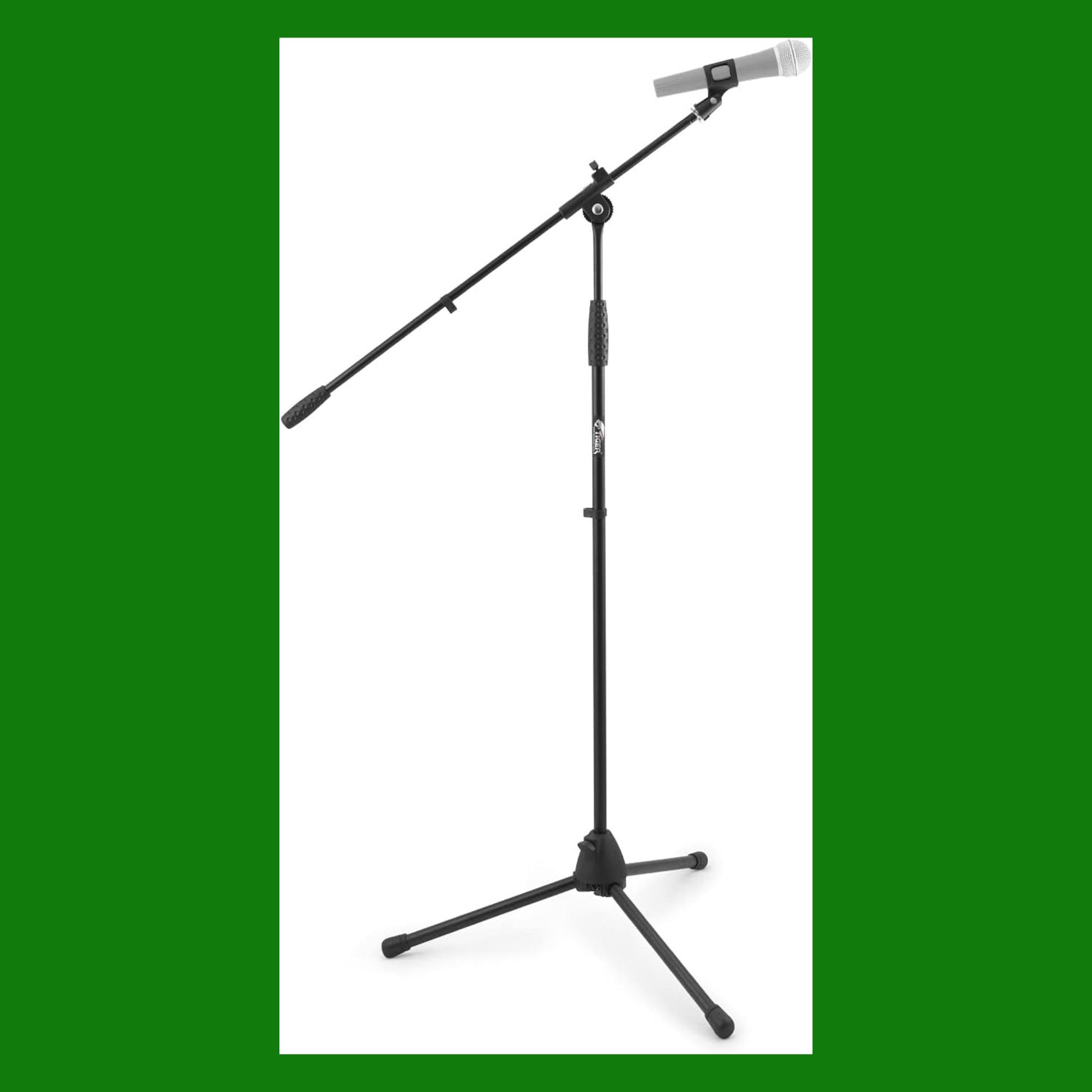 TIGER MCA68-BK Asta per Microfono con Clip per Microfono Inclusa, Nero
