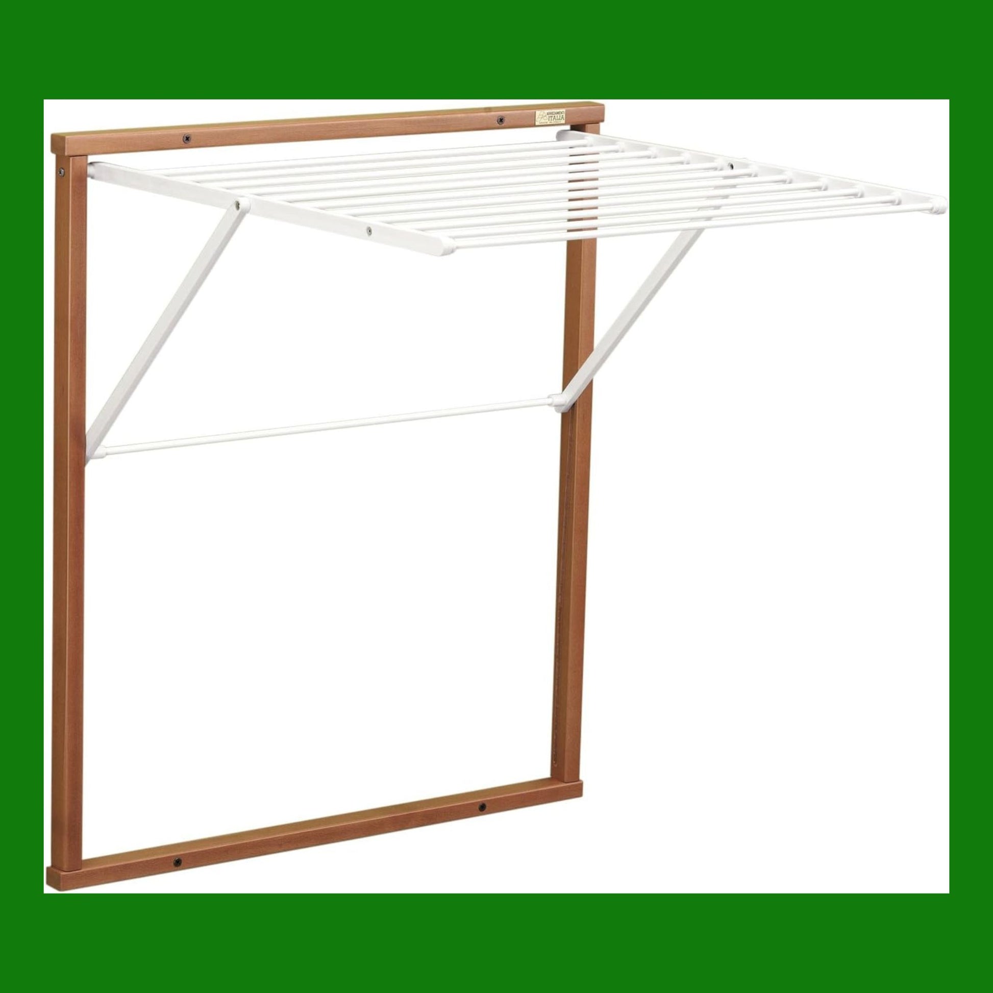Arredamenti Italia Stendibiancheria da parete 604 KLEDY, Legno - Chiudibile - 6,5 mt stendibili