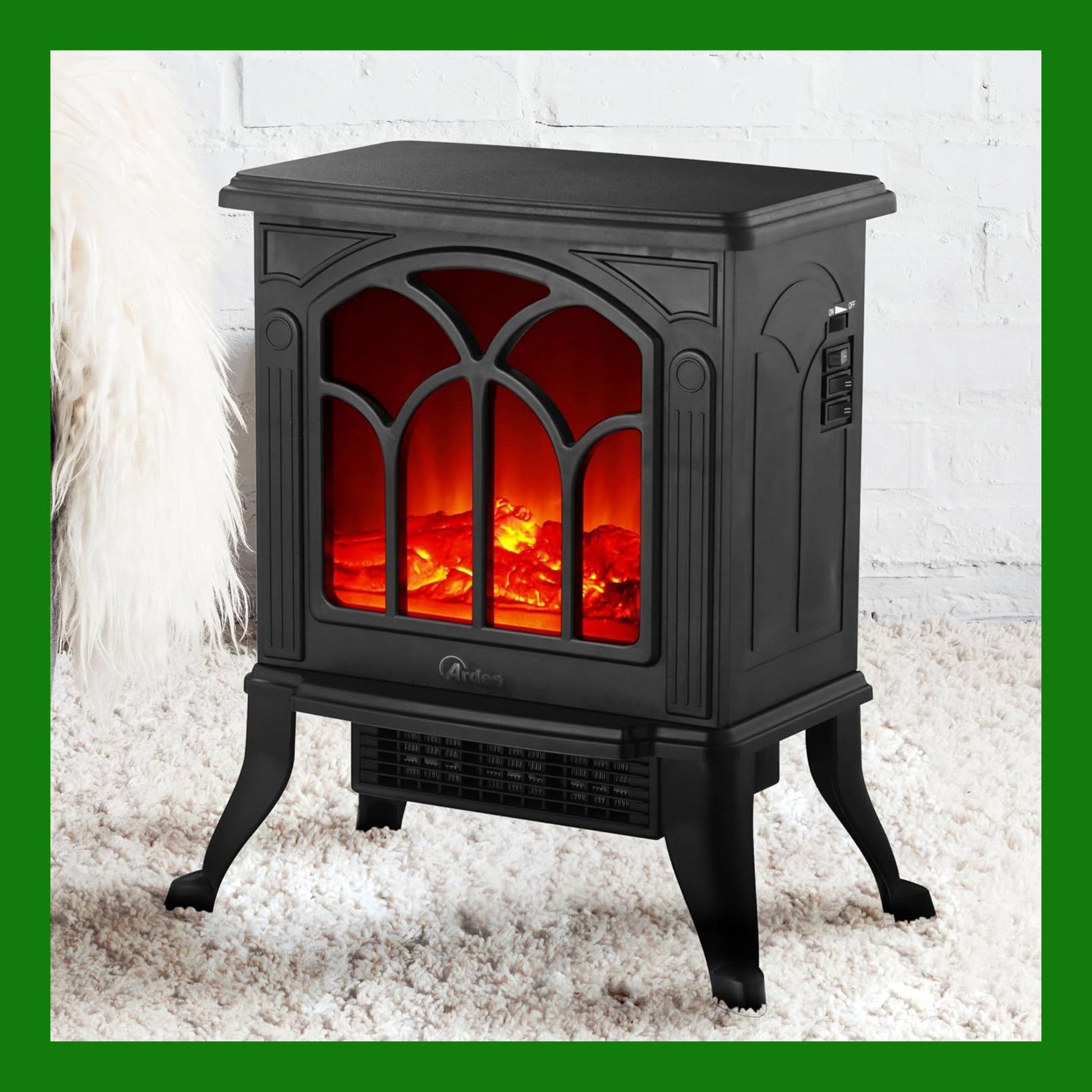 ARDES - AR354 Camino Elettrico Ceramico Effetto Legna Ardente CAMINO' JR