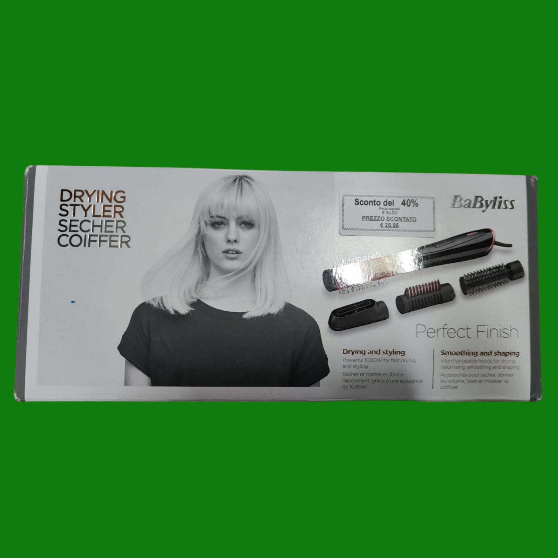 BaByliss Spazzola ad aria, 4 accessori intercambiabili per lisciare