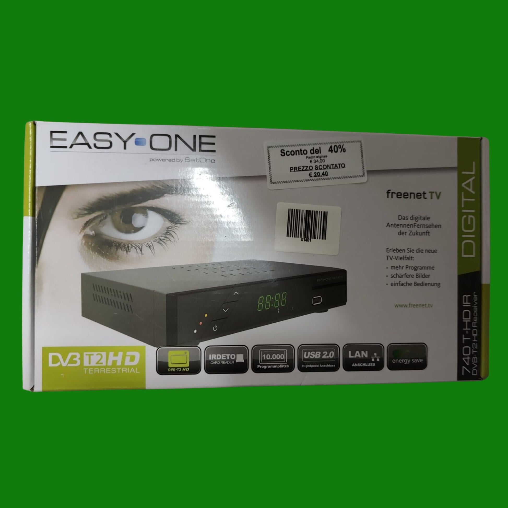 Ricevitore SET-ONE EasyOne 740 HD IR HDTV DVB-T2 con Freenet TV