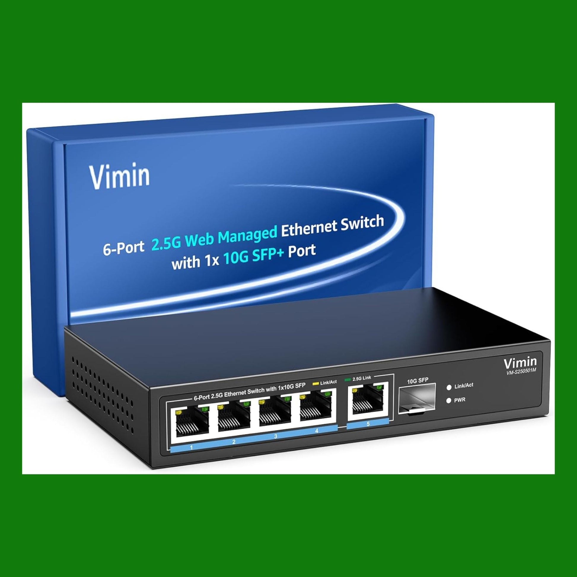 Switch Ethernet Smart Web Gestito VIMIN a 5 Porte 2.5G Base-T con Porta SFP da 10 Gbps